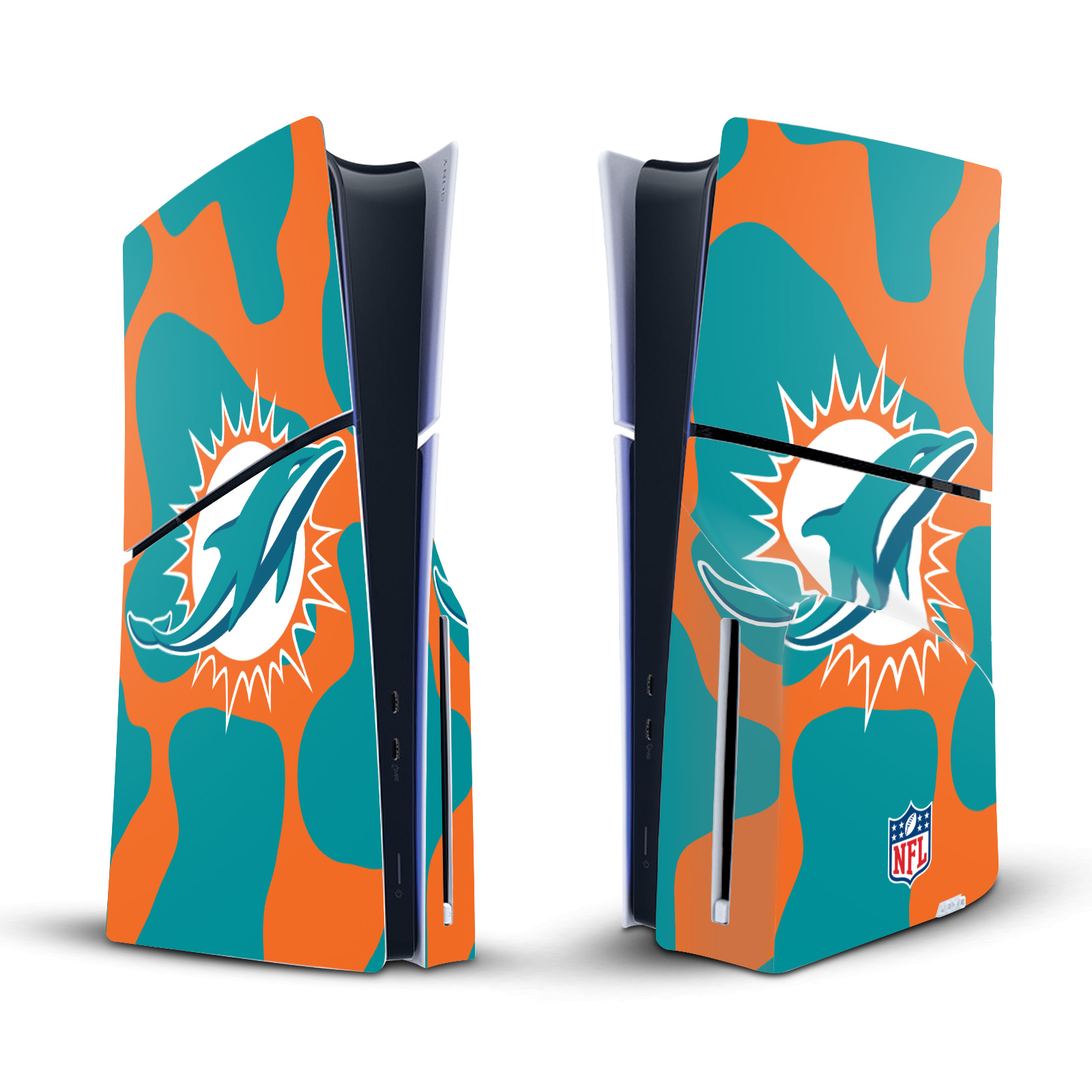 NFL MIAMI DOLPHINS VINYL SKIN DECAL FOR SONY PS5 SLIM DISC EDITION CONSOLE