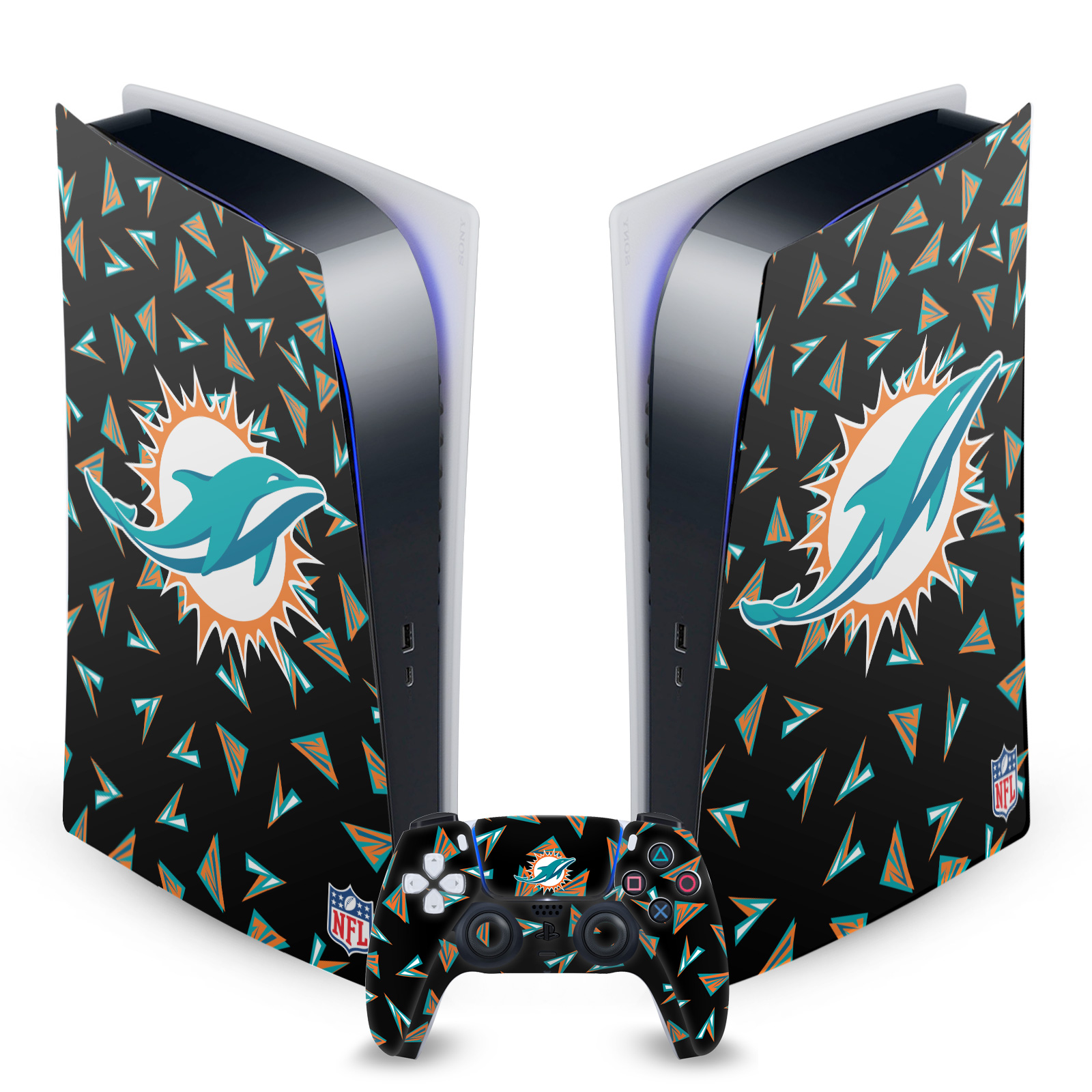 OFFICIAL NFL MIAMI DOLPHINS VINYL SKIN DECAL FOR SONY PS5 DIGITAL EDITION BUNDLE