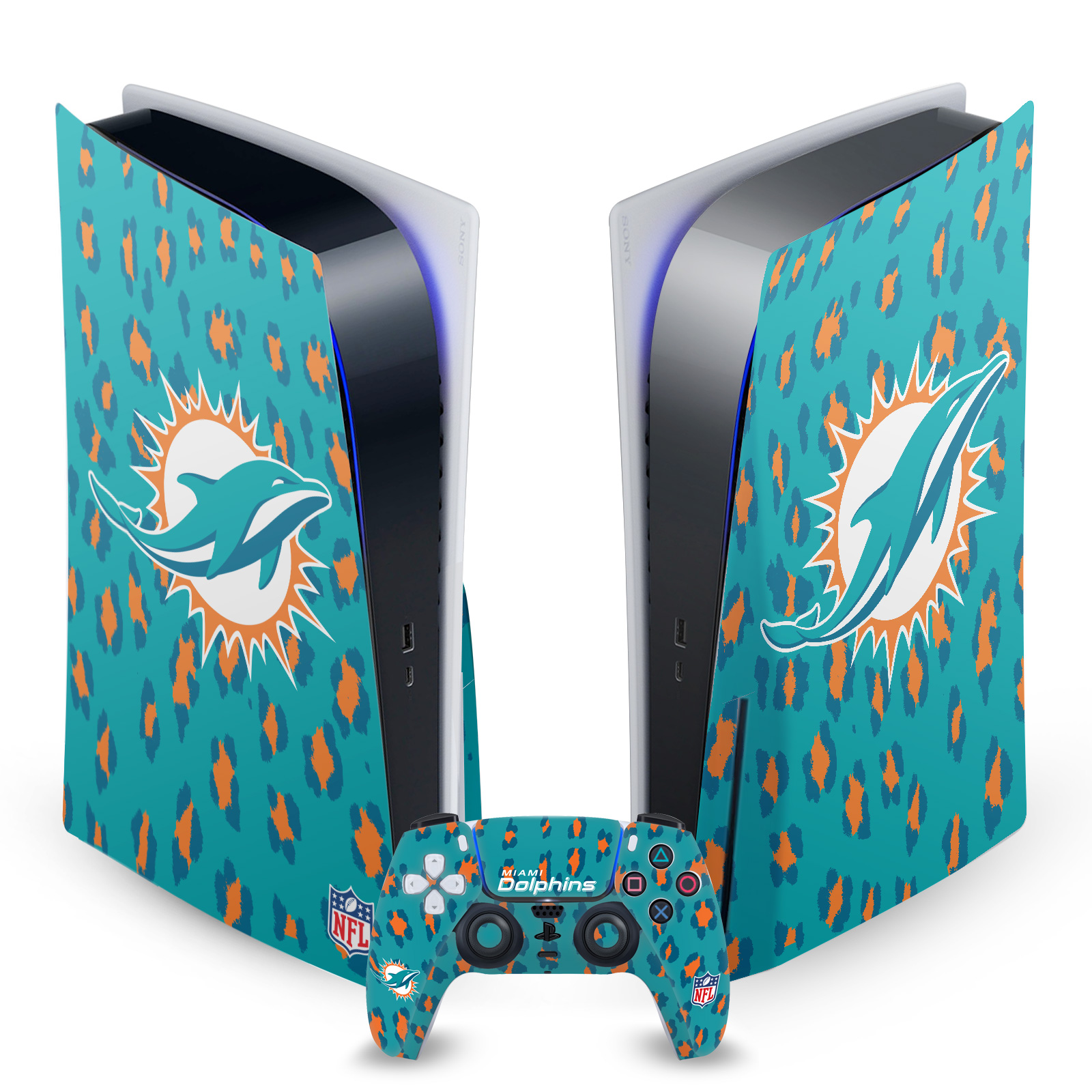 OFFICIAL NFL MIAMI DOLPHINS VINYL SKIN DECAL FOR SONY PS5 DISC EDITION BUNDLE