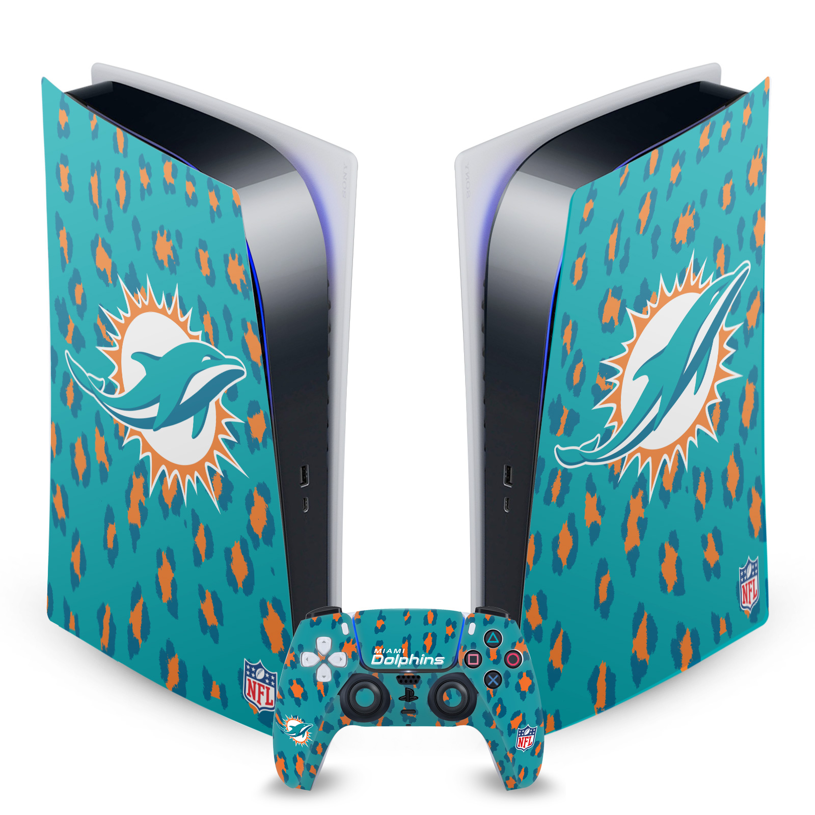 OFFICIAL NFL MIAMI DOLPHINS VINYL SKIN DECAL FOR SONY PS5 DIGITAL EDITION BUNDLE