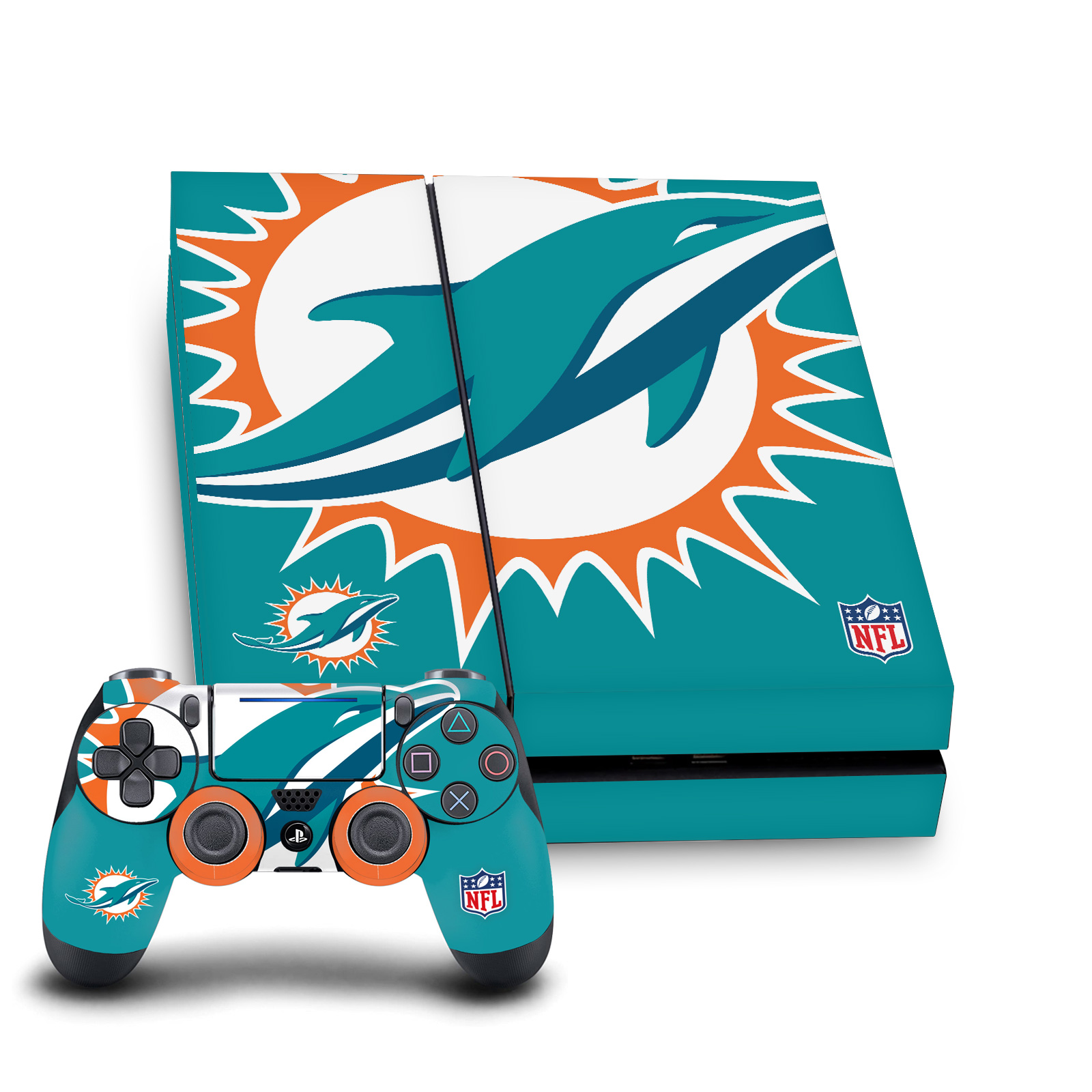 OFFICIAL NFL MIAMI DOLPHINS VINYL SKIN DECAL FOR SONY PS4 CONSOLE & CONTROLLER