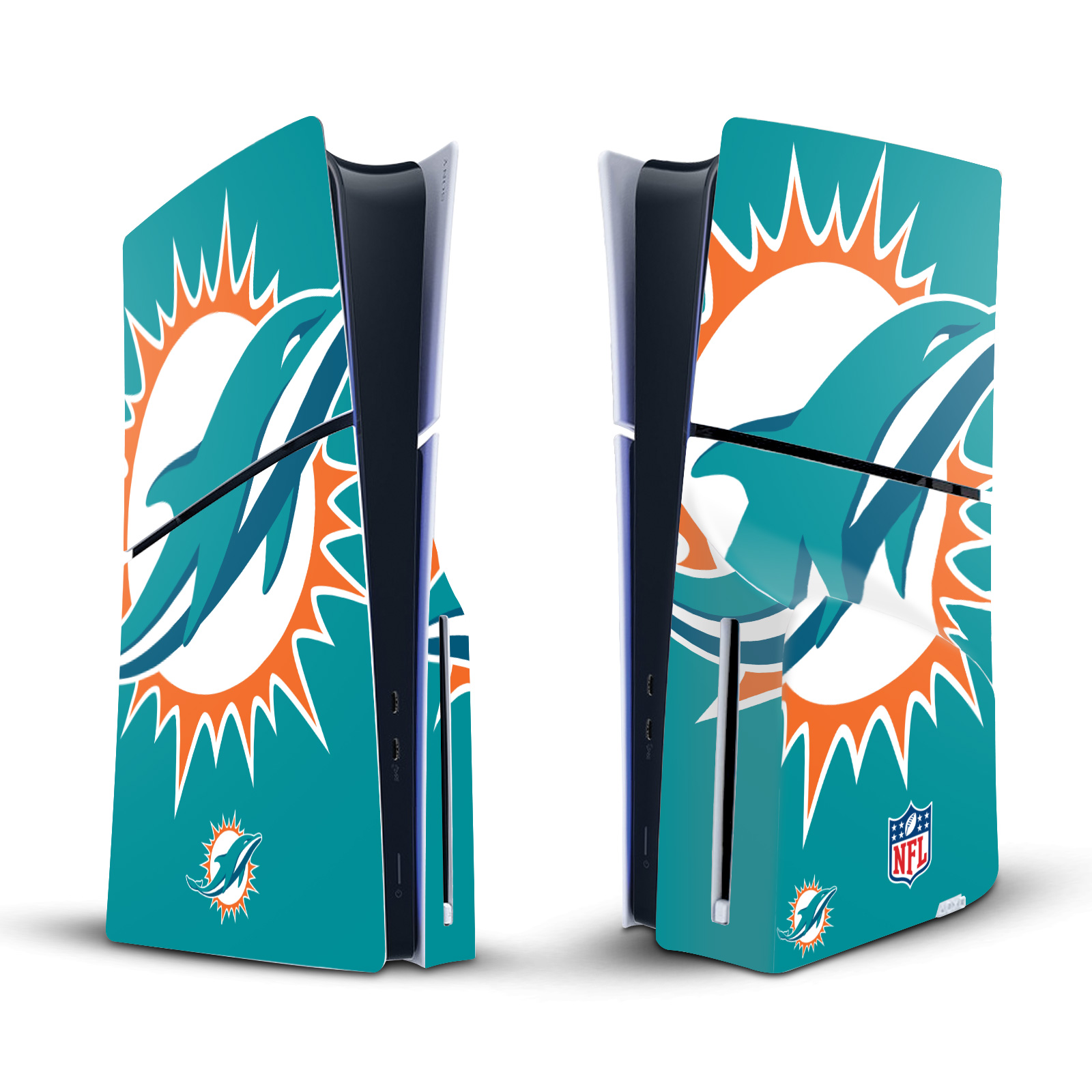 NFL MIAMI DOLPHINS VINYL SKIN DECAL FOR SONY PS5 SLIM DISC EDITION CONSOLE