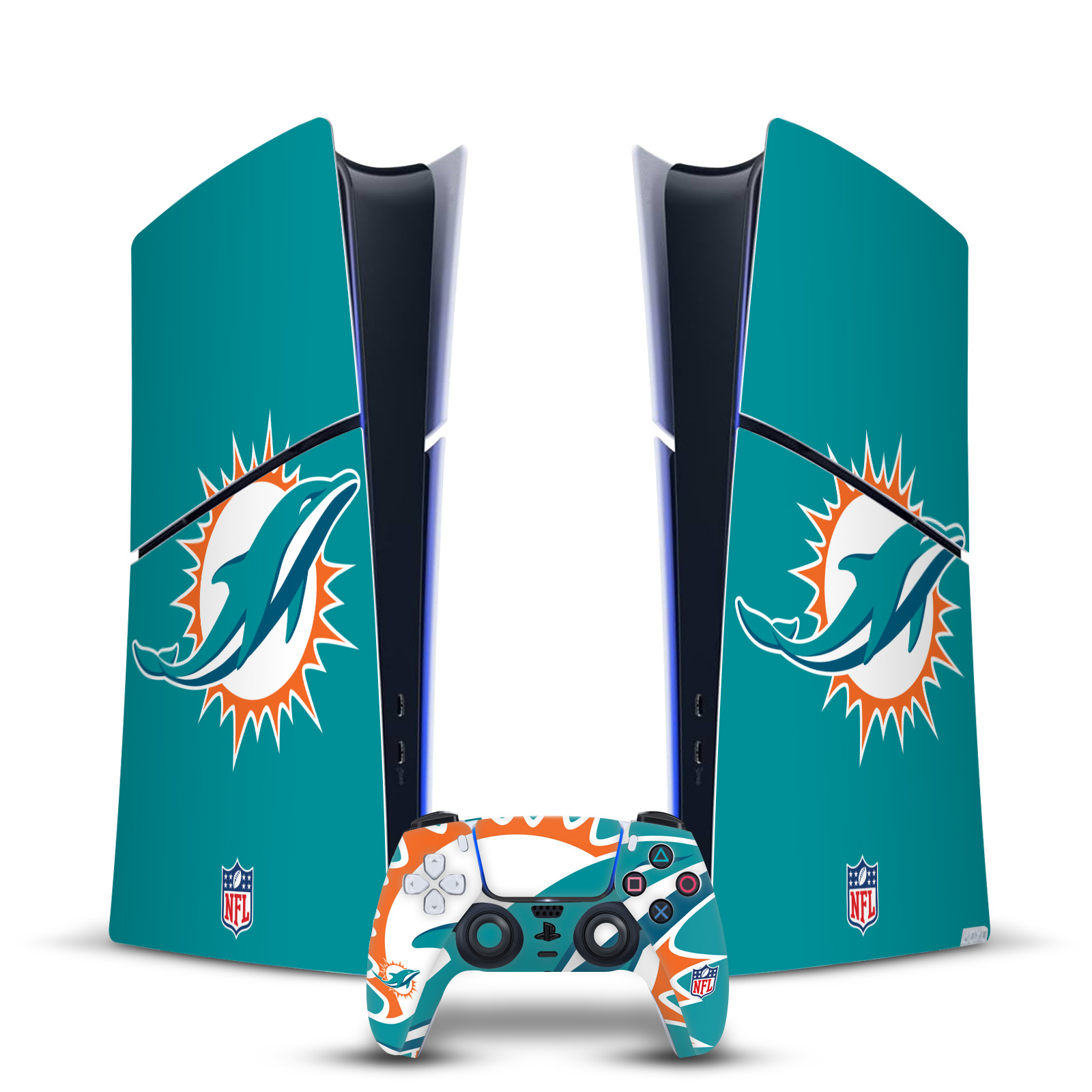 OFFICIAL NFL MIAMI DOLPHINS VINYL SKIN FOR PS5 SLIM DIGITAL CONSOLE & CONTROLLER