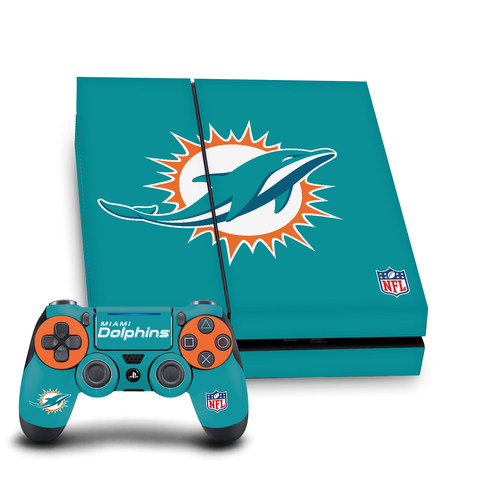 OFFICIAL NFL MIAMI DOLPHINS VINYL SKIN DECAL FOR SONY PS4 CONSOLE & CONTROLLER