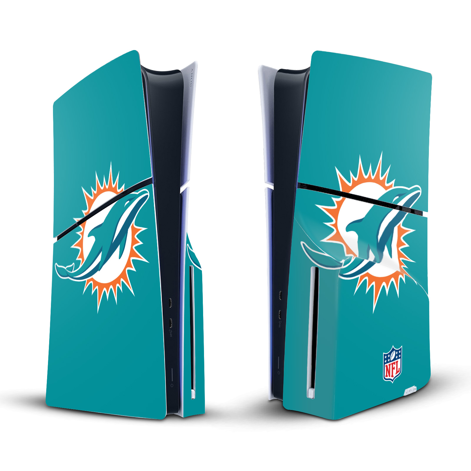 NFL MIAMI DOLPHINS VINYL SKIN DECAL FOR SONY PS5 SLIM DISC EDITION CONSOLE