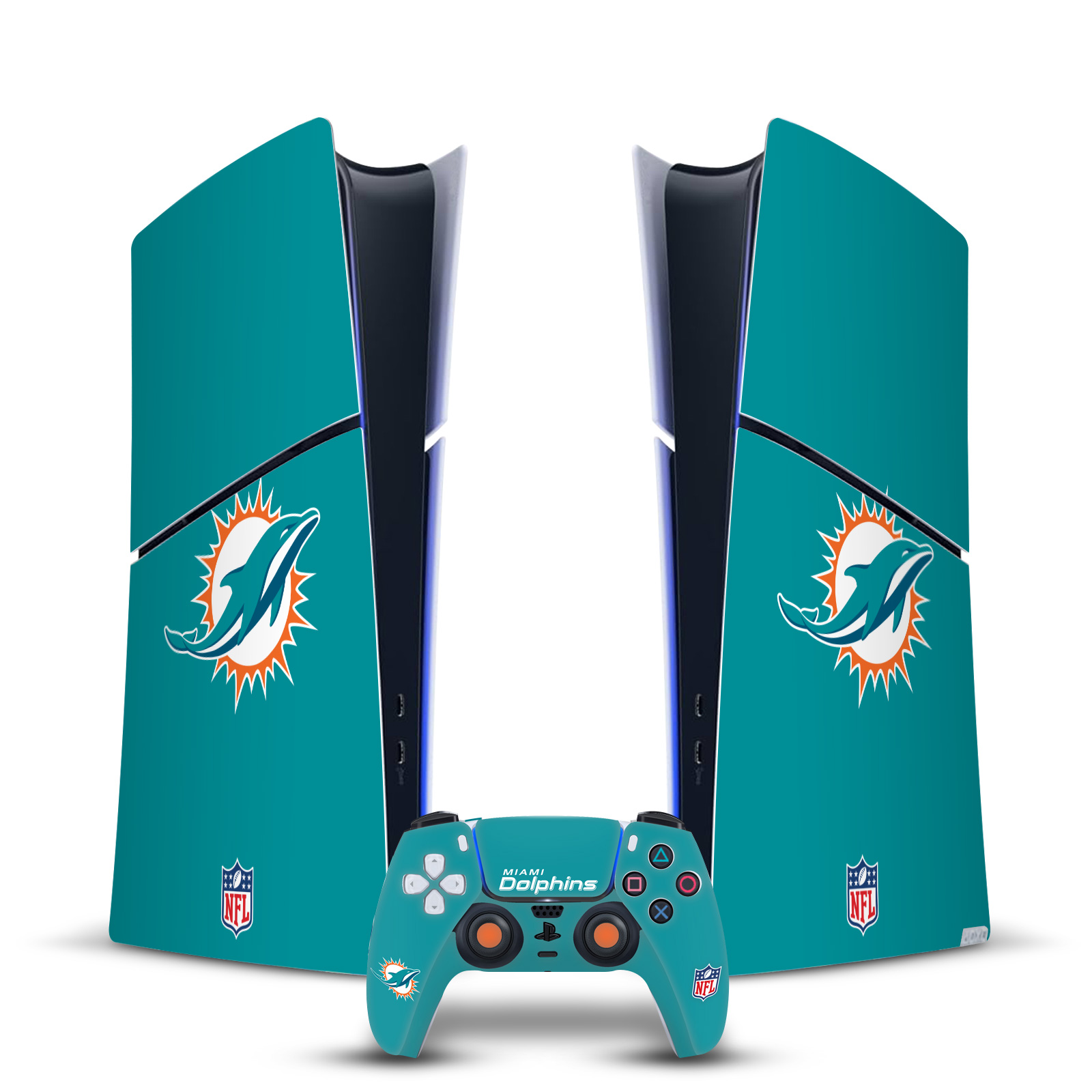 OFFICIAL NFL MIAMI DOLPHINS VINYL SKIN FOR PS5 SLIM DIGITAL CONSOLE & CONTROLLER