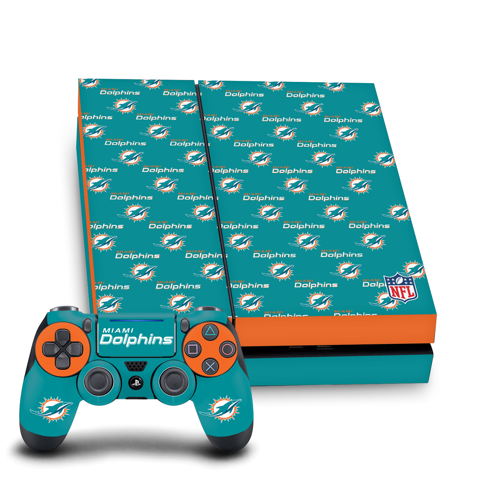 OFFICIAL NFL MIAMI DOLPHINS VINYL SKIN DECAL FOR SONY PS4 CONSOLE & CONTROLLER