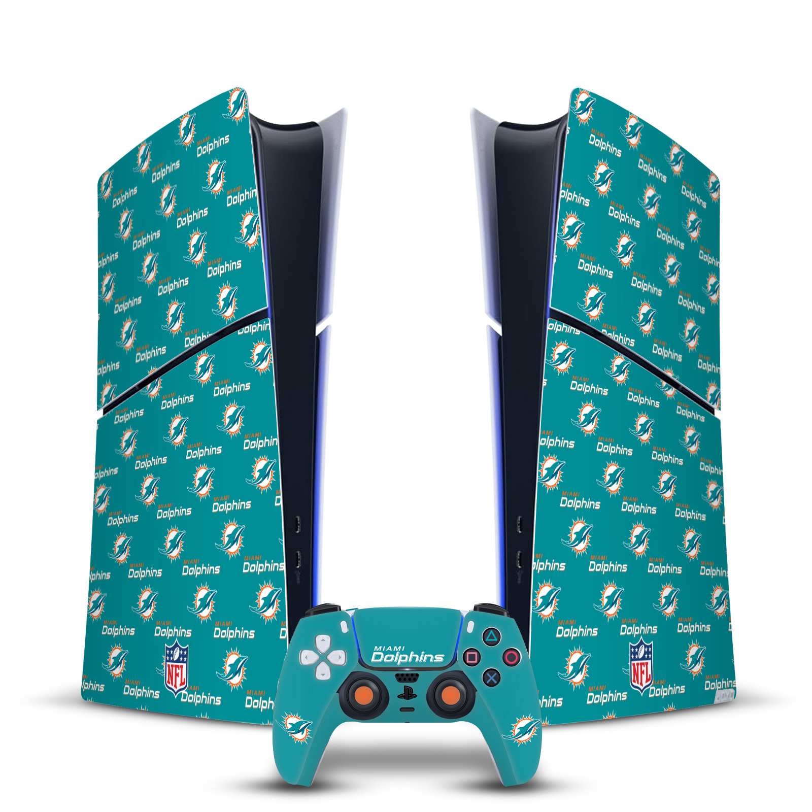 OFFICIAL NFL MIAMI DOLPHINS VINYL SKIN FOR PS5 SLIM DIGITAL CONSOLE & CONTROLLER