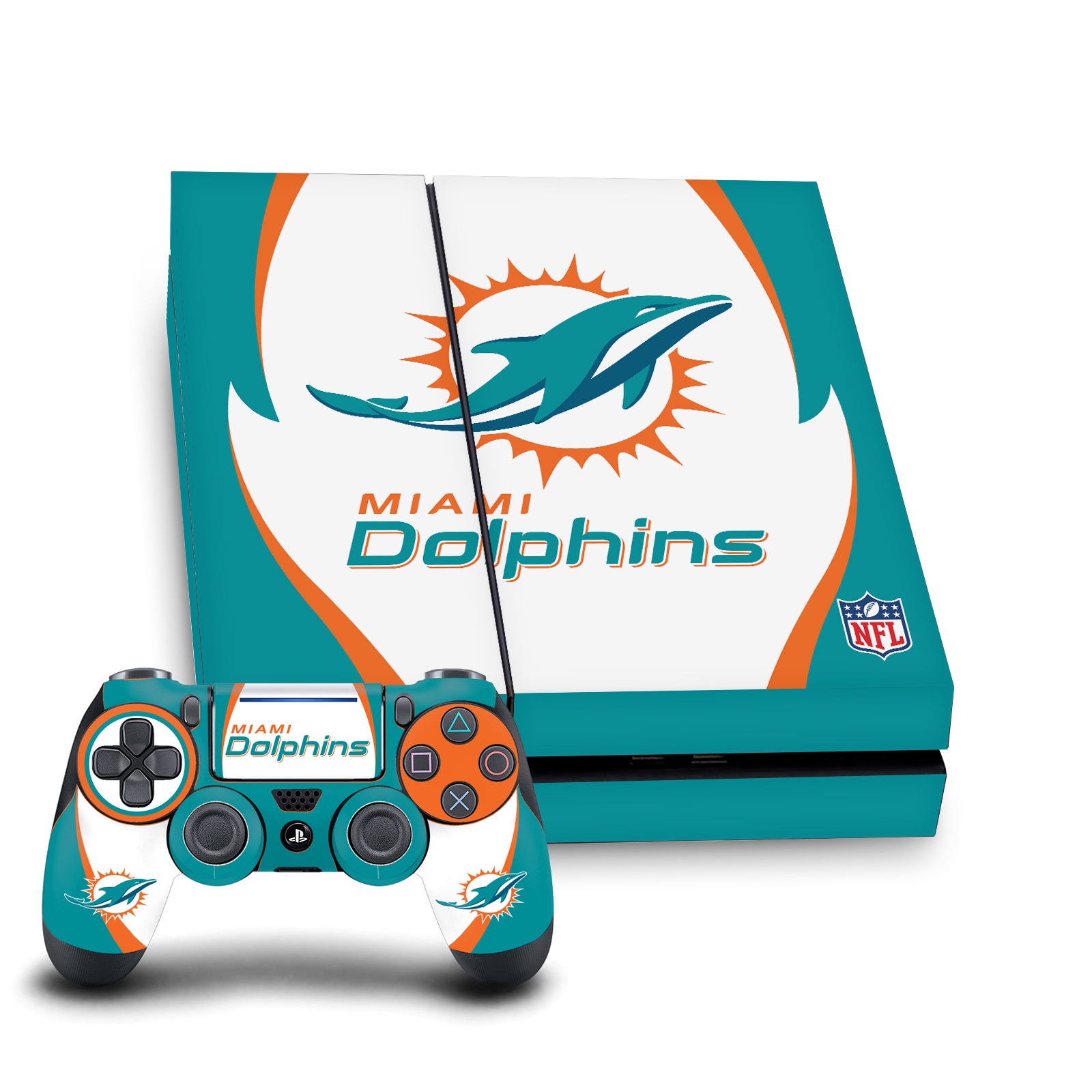 OFFICIAL NFL MIAMI DOLPHINS VINYL SKIN DECAL FOR SONY PS4 CONSOLE & CONTROLLER