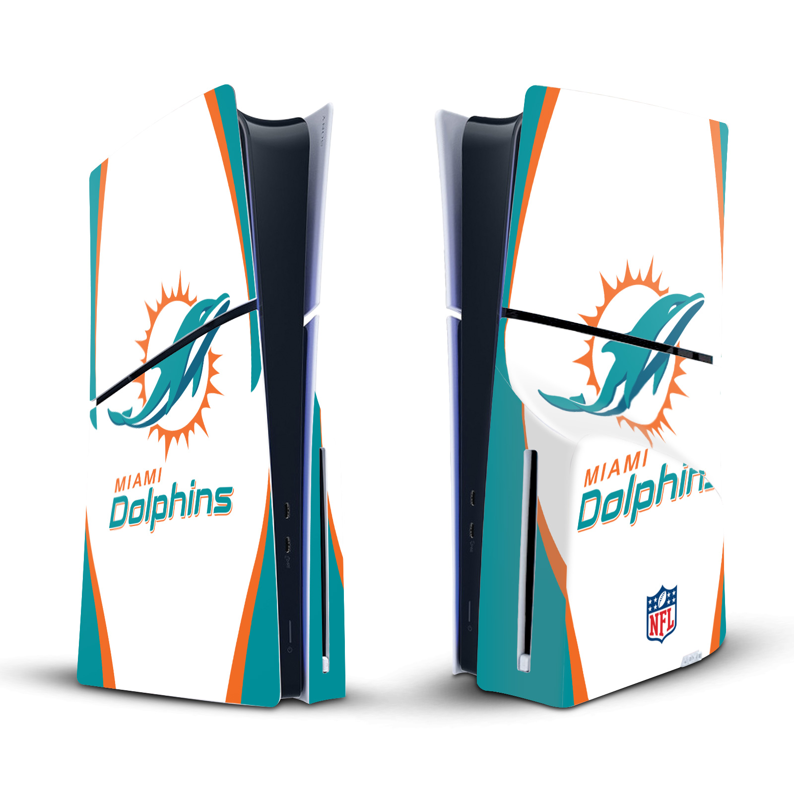 NFL MIAMI DOLPHINS VINYL SKIN DECAL FOR SONY PS5 SLIM DISC EDITION CONSOLE