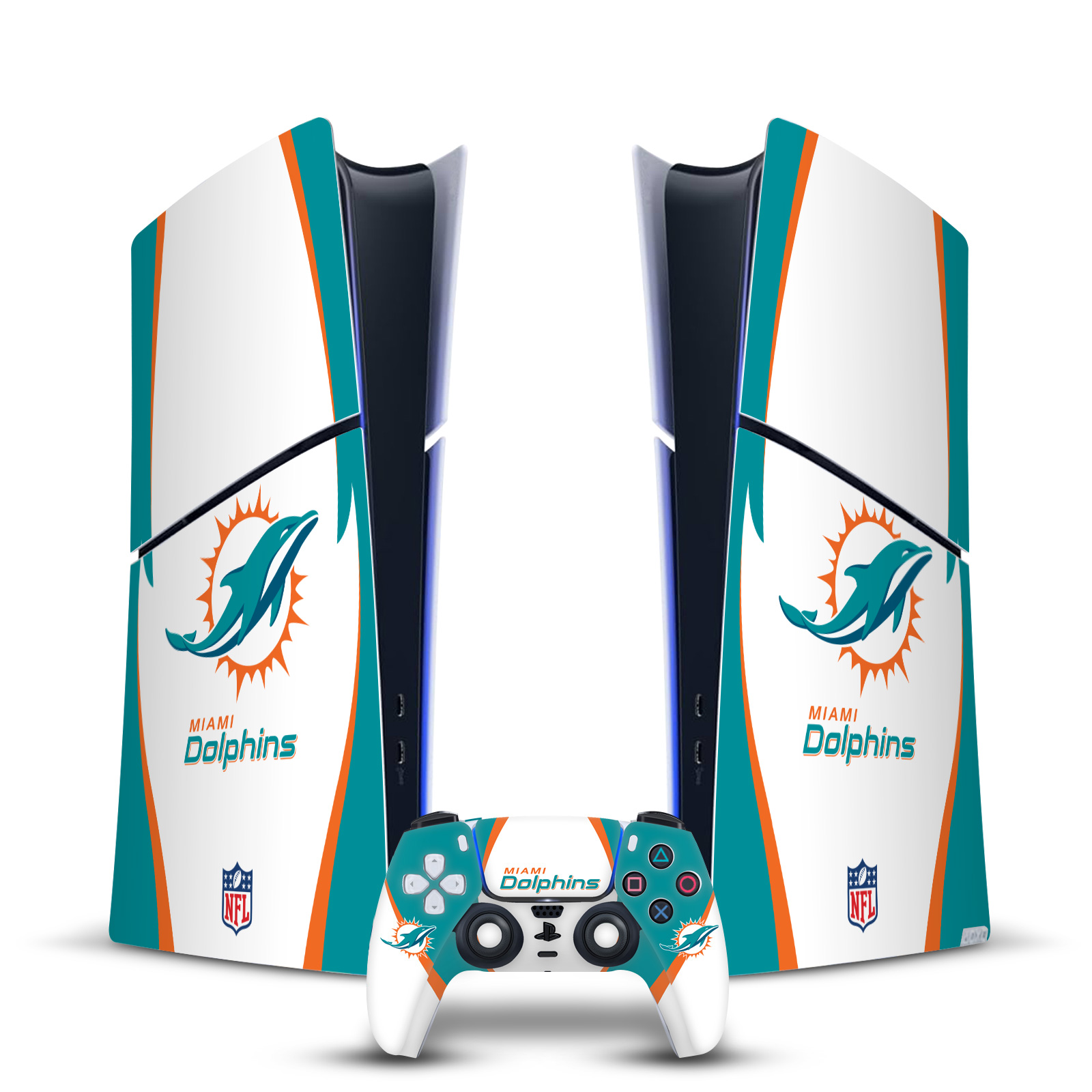 OFFICIAL NFL MIAMI DOLPHINS VINYL SKIN FOR PS5 SLIM DIGITAL CONSOLE & CONTROLLER