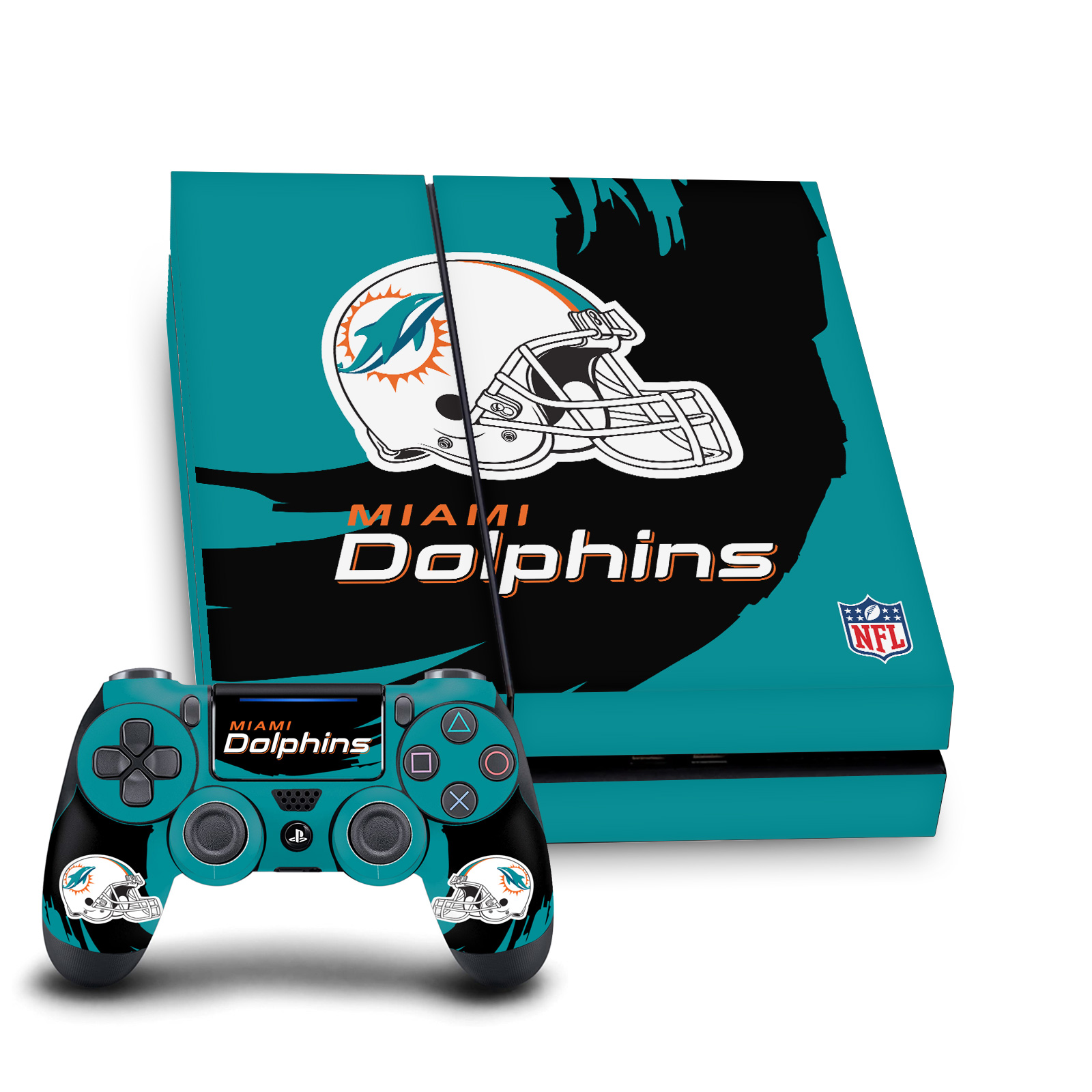 OFFICIAL NFL MIAMI DOLPHINS VINYL SKIN DECAL FOR SONY PS4 CONSOLE & CONTROLLER