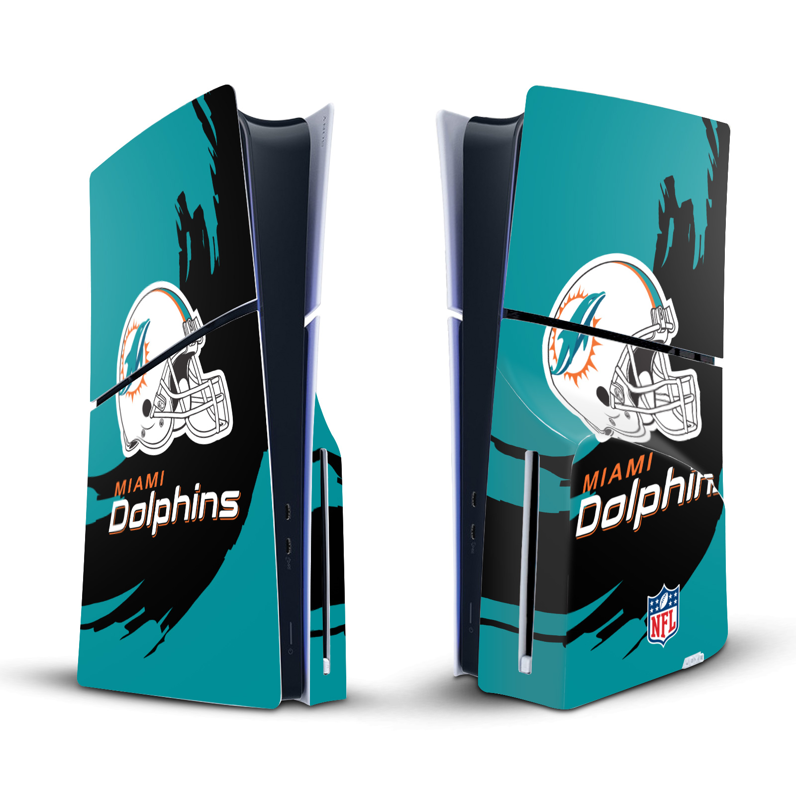 NFL MIAMI DOLPHINS VINYL SKIN DECAL FOR SONY PS5 SLIM DISC EDITION CONSOLE