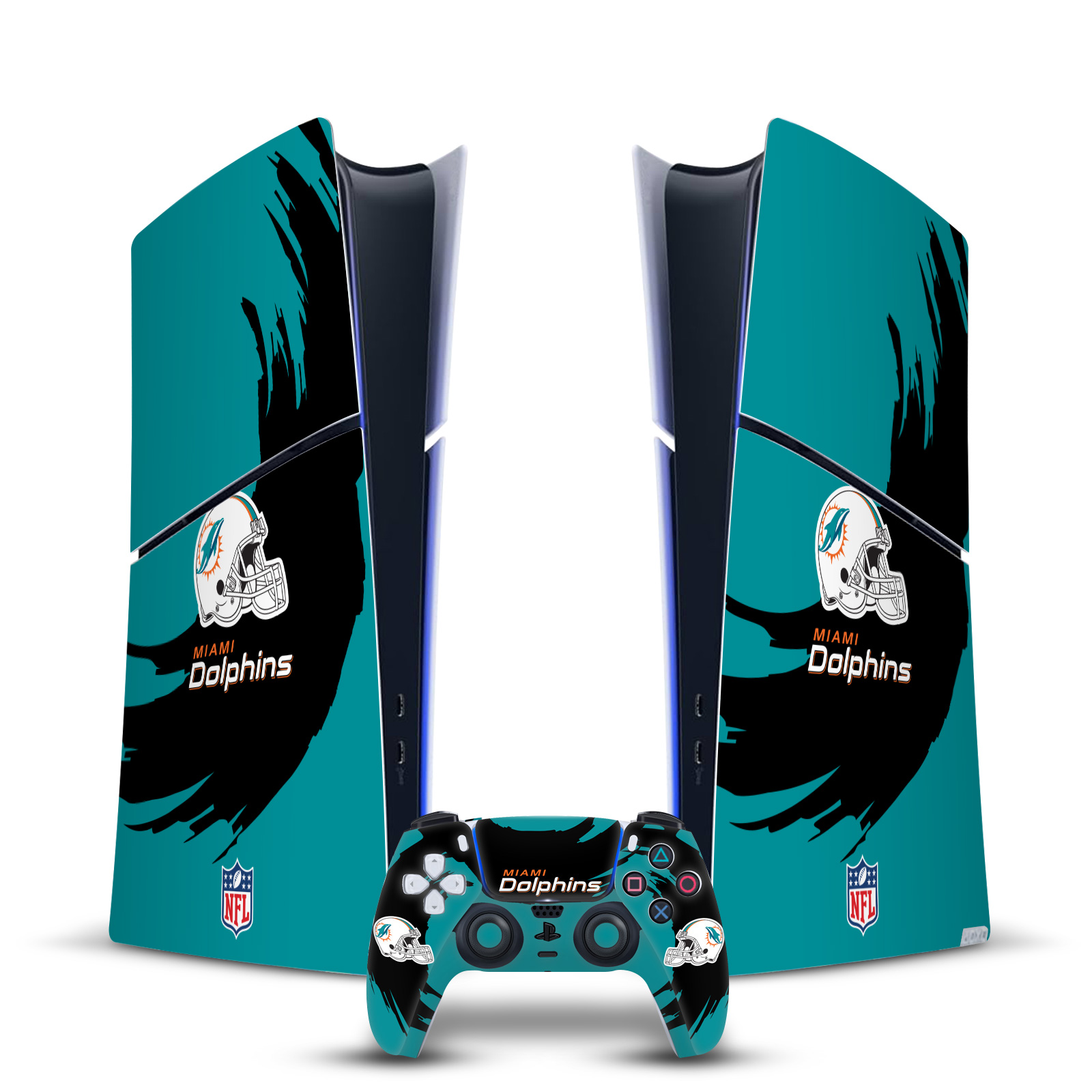 OFFICIAL NFL MIAMI DOLPHINS VINYL SKIN FOR PS5 SLIM DIGITAL CONSOLE & CONTROLLER