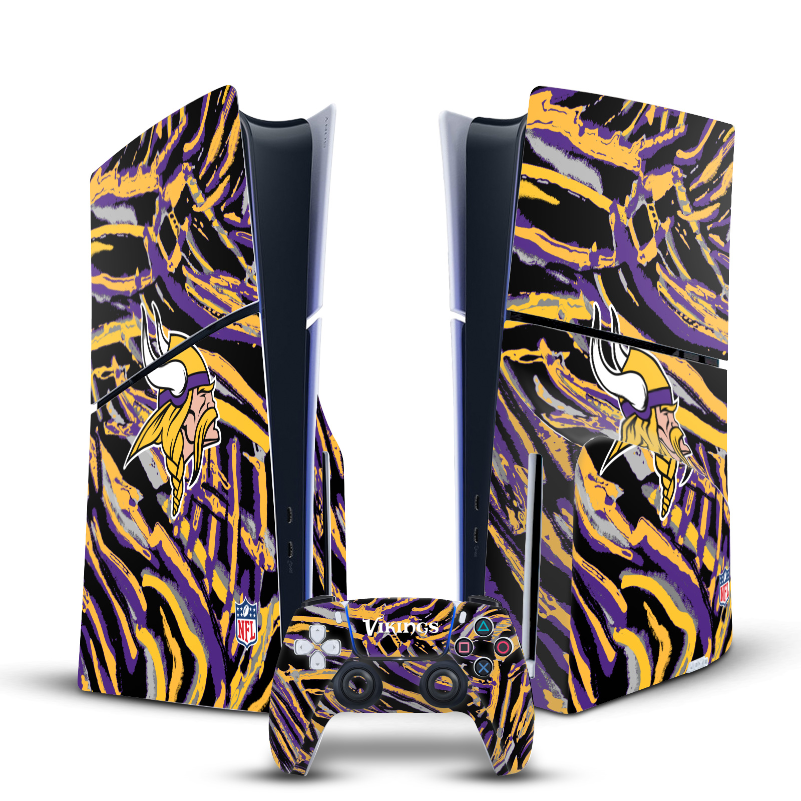 NFL MINNESOTA VIKINGS VINYL SKIN FOR SONY PS5 SLIM DISC CONSOLE & CONTROLLER