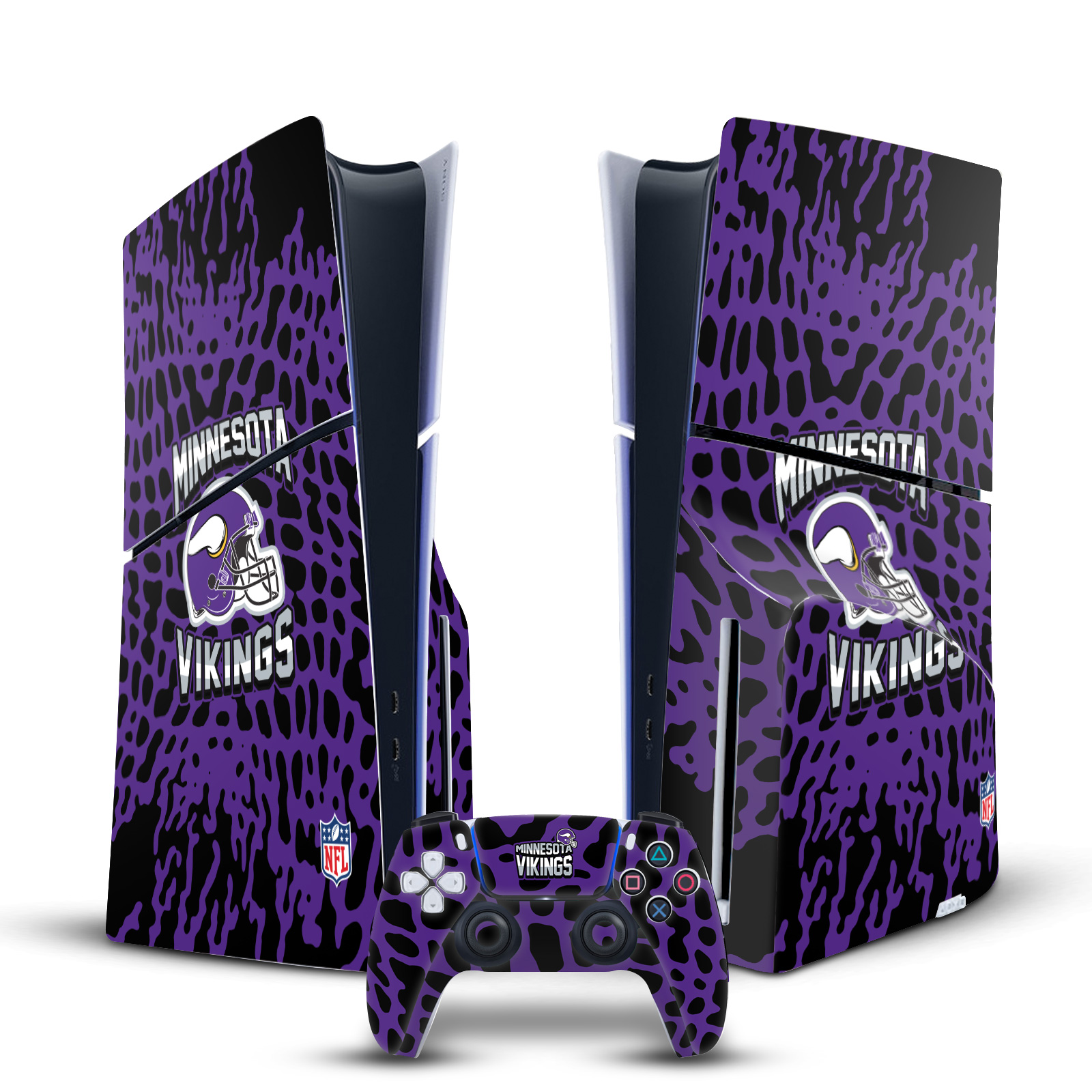 NFL MINNESOTA VIKINGS VINYL SKIN FOR SONY PS5 SLIM DISC CONSOLE & CONTROLLER