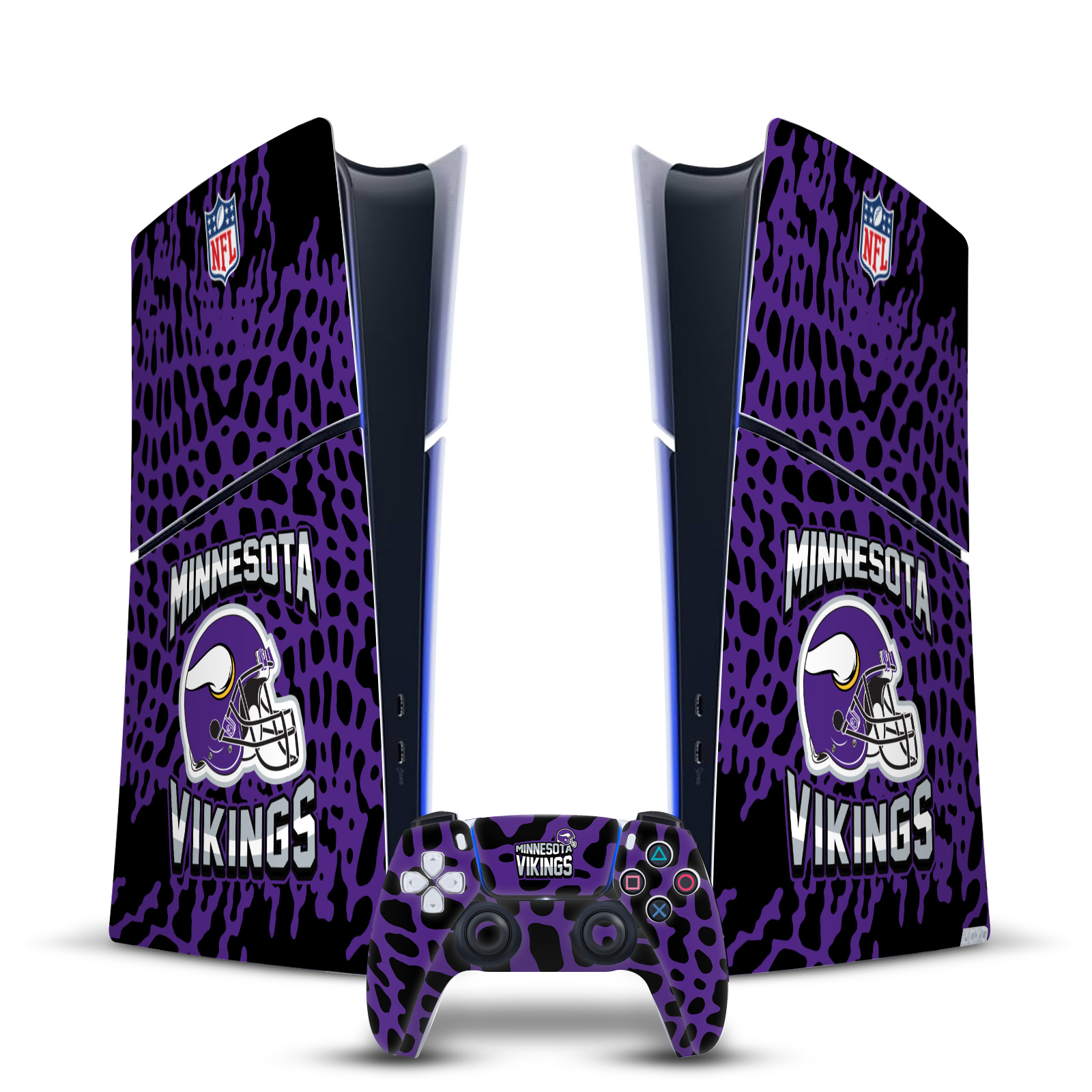 NFL MINNESOTA VIKINGS VINYL SKIN DECAL FOR PS5 SLIM DIGITAL CONSOLE & CONTROLLER