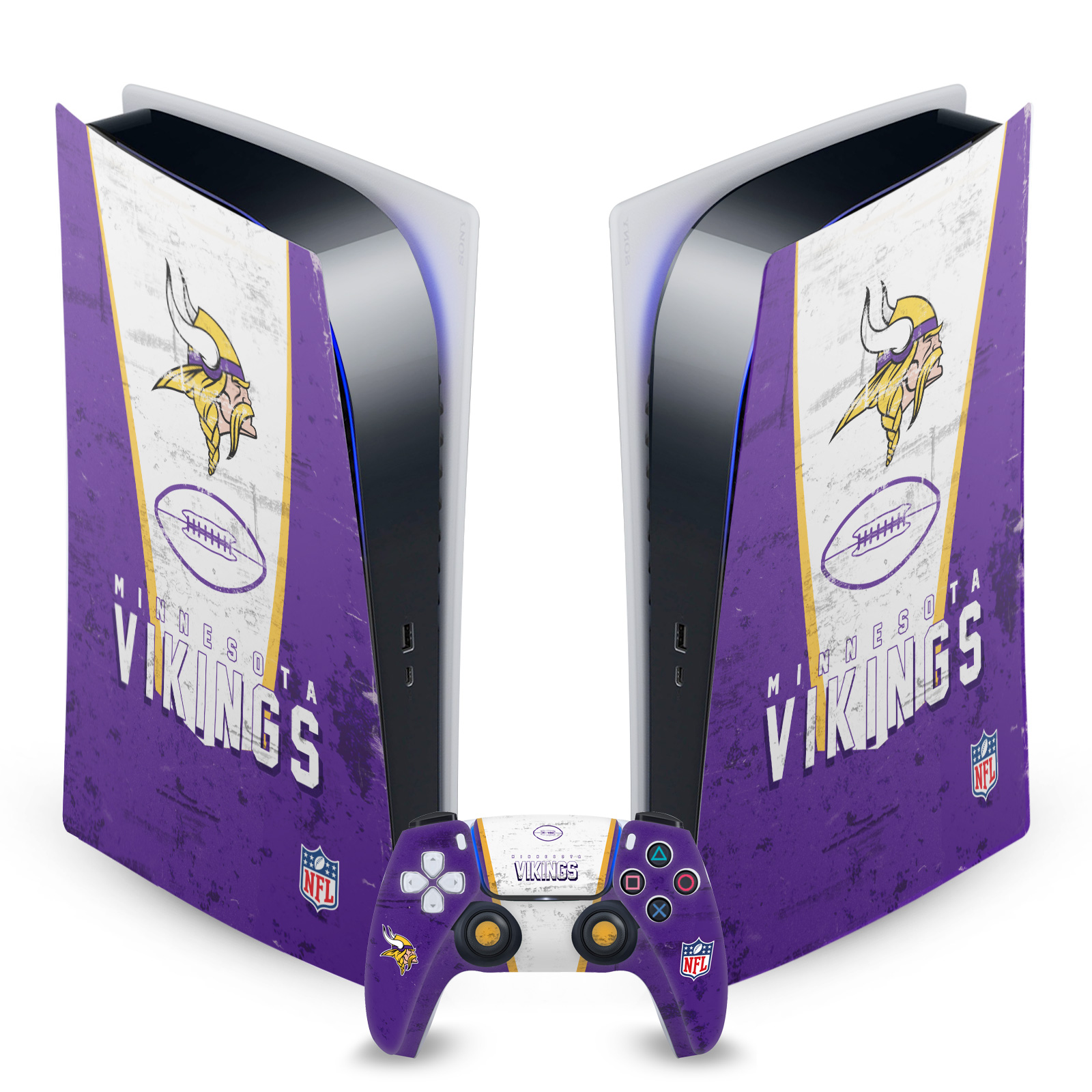 OFFICIAL NFL MINNESOTA VIKINGS VINYL SKIN FOR SONY PS5 DIGITAL EDITION BUNDLE