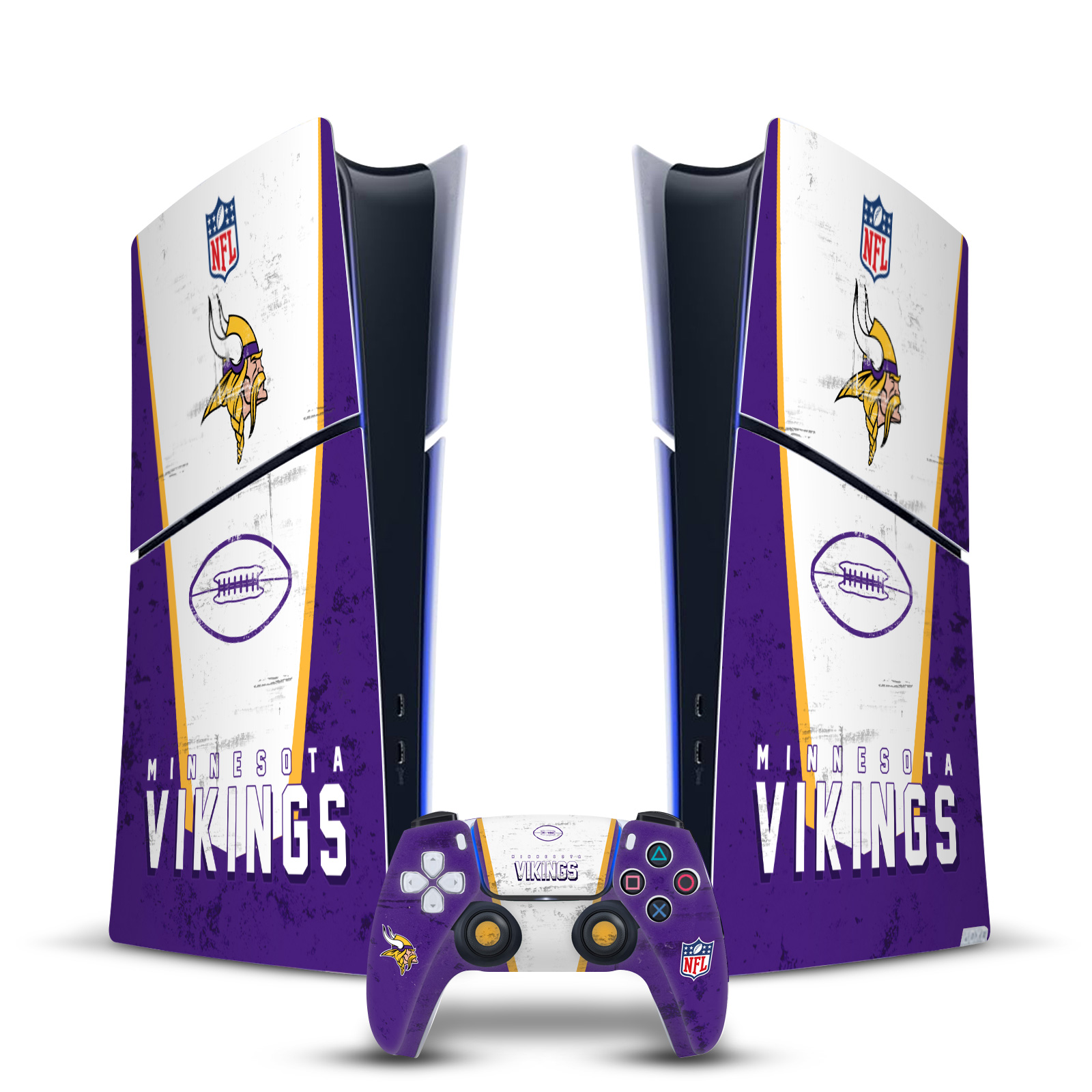 NFL MINNESOTA VIKINGS VINYL SKIN DECAL FOR PS5 SLIM DIGITAL CONSOLE & CONTROLLER