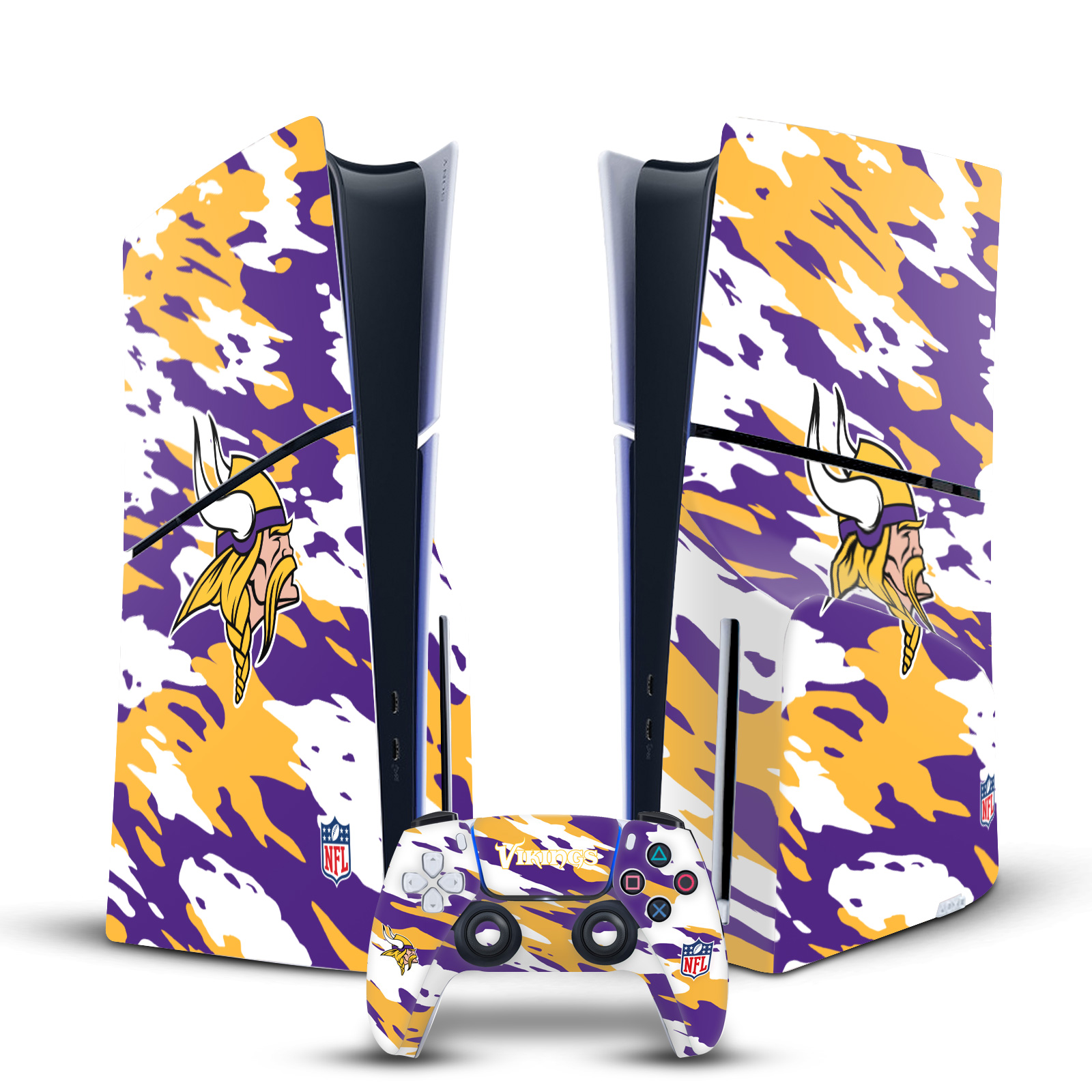 NFL MINNESOTA VIKINGS VINYL SKIN FOR SONY PS5 SLIM DISC CONSOLE & CONTROLLER