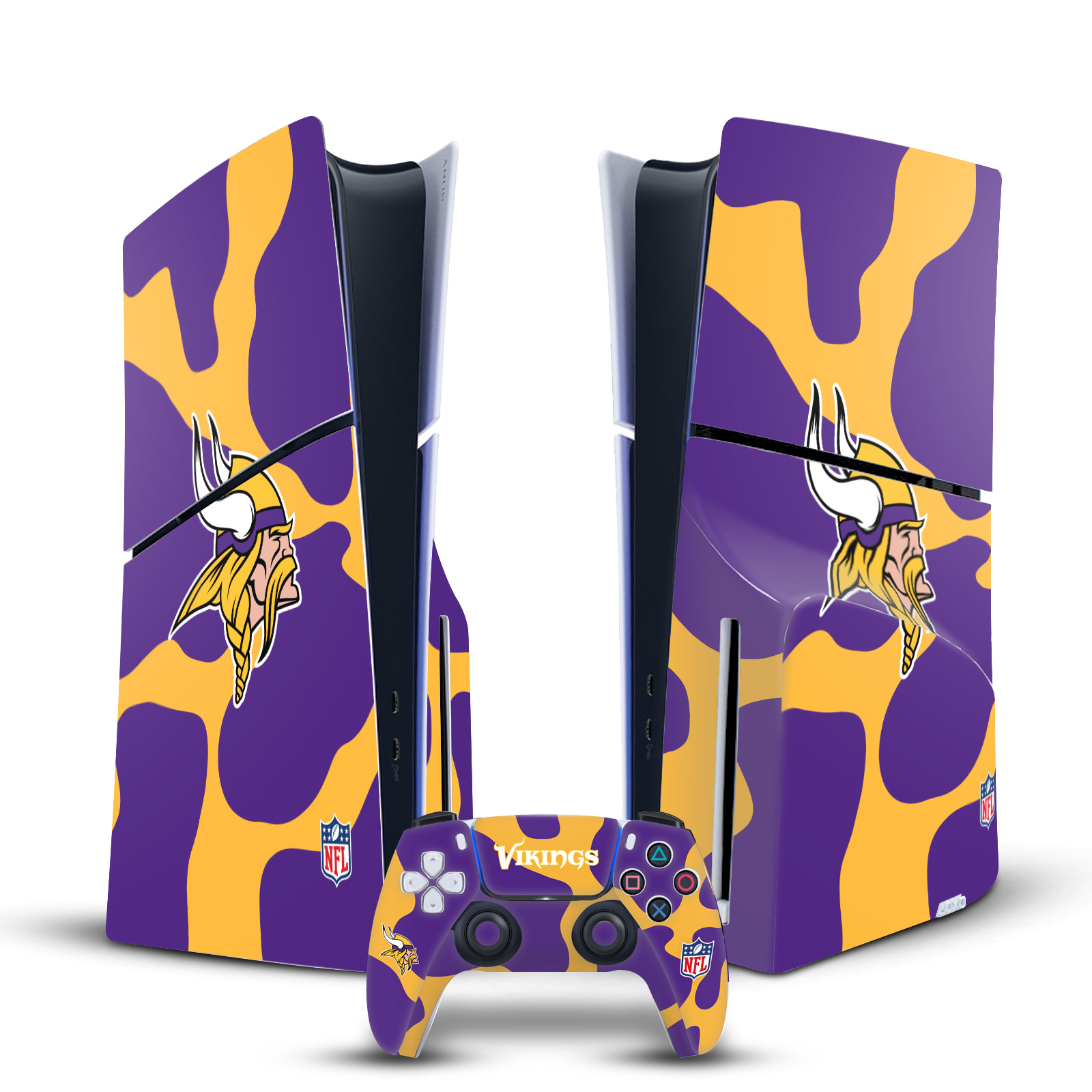 NFL MINNESOTA VIKINGS VINYL SKIN FOR SONY PS5 SLIM DISC CONSOLE & CONTROLLER