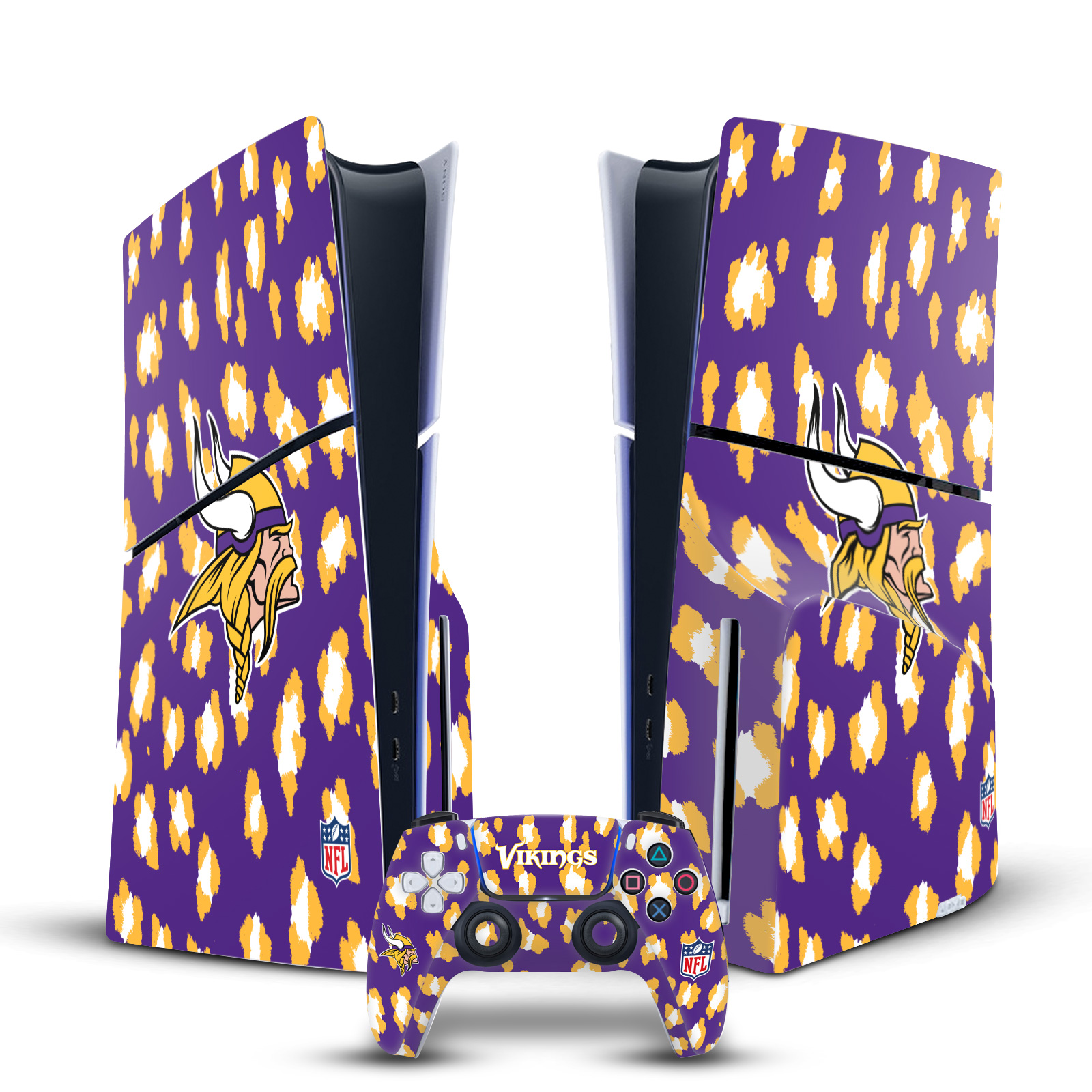 NFL MINNESOTA VIKINGS VINYL SKIN FOR SONY PS5 SLIM DISC CONSOLE & CONTROLLER