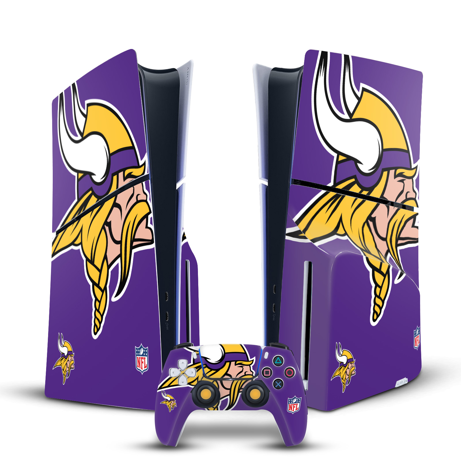 NFL MINNESOTA VIKINGS VINYL SKIN FOR SONY PS5 SLIM DISC CONSOLE & CONTROLLER