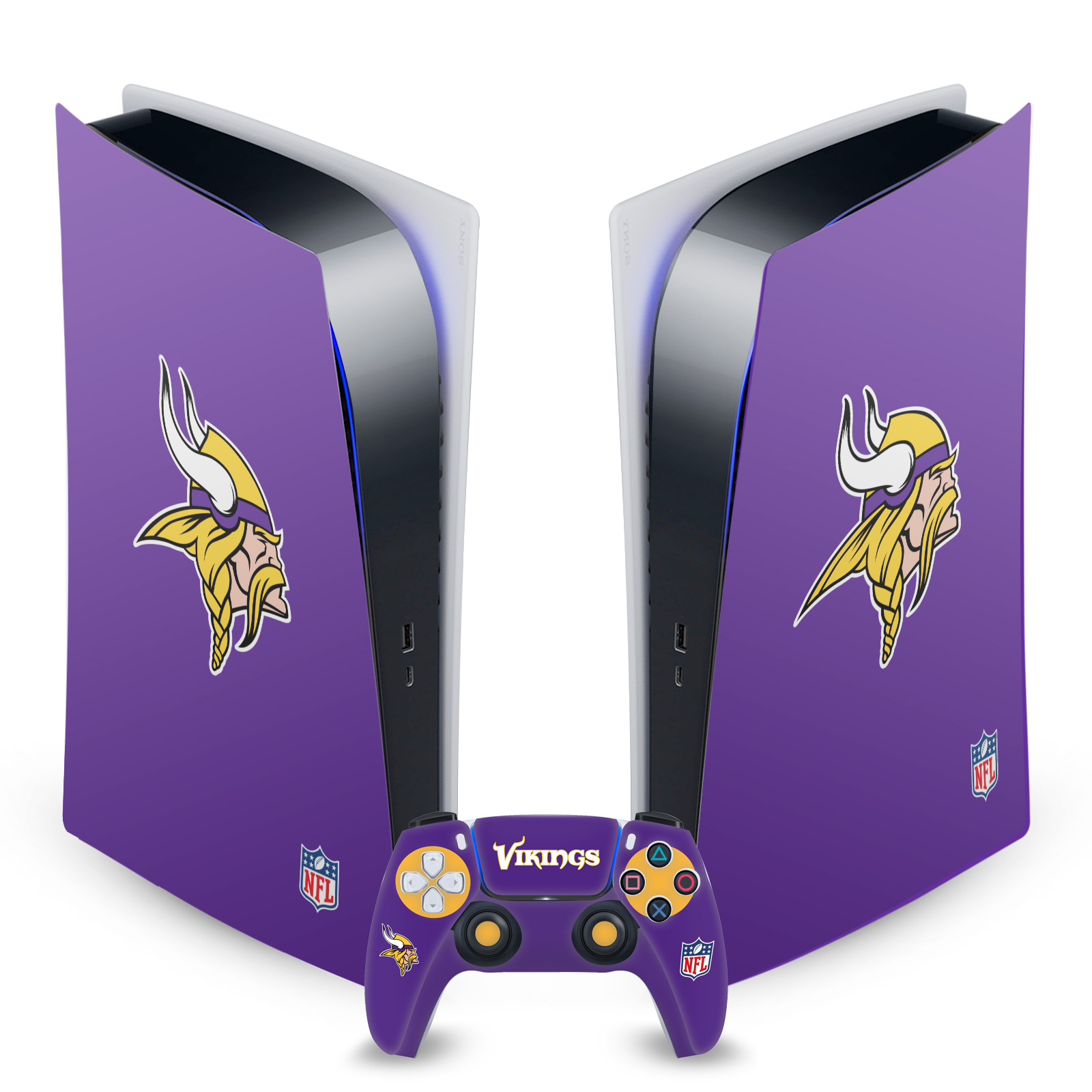 OFFICIAL NFL MINNESOTA VIKINGS VINYL SKIN FOR SONY PS5 DIGITAL EDITION BUNDLE