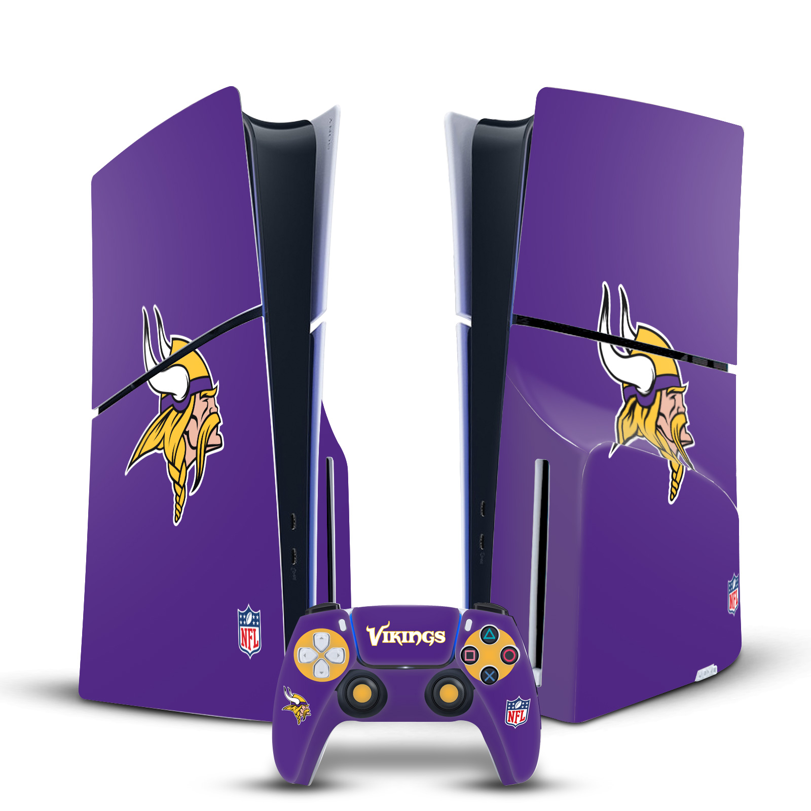 NFL MINNESOTA VIKINGS VINYL SKIN FOR SONY PS5 SLIM DISC CONSOLE & CONTROLLER