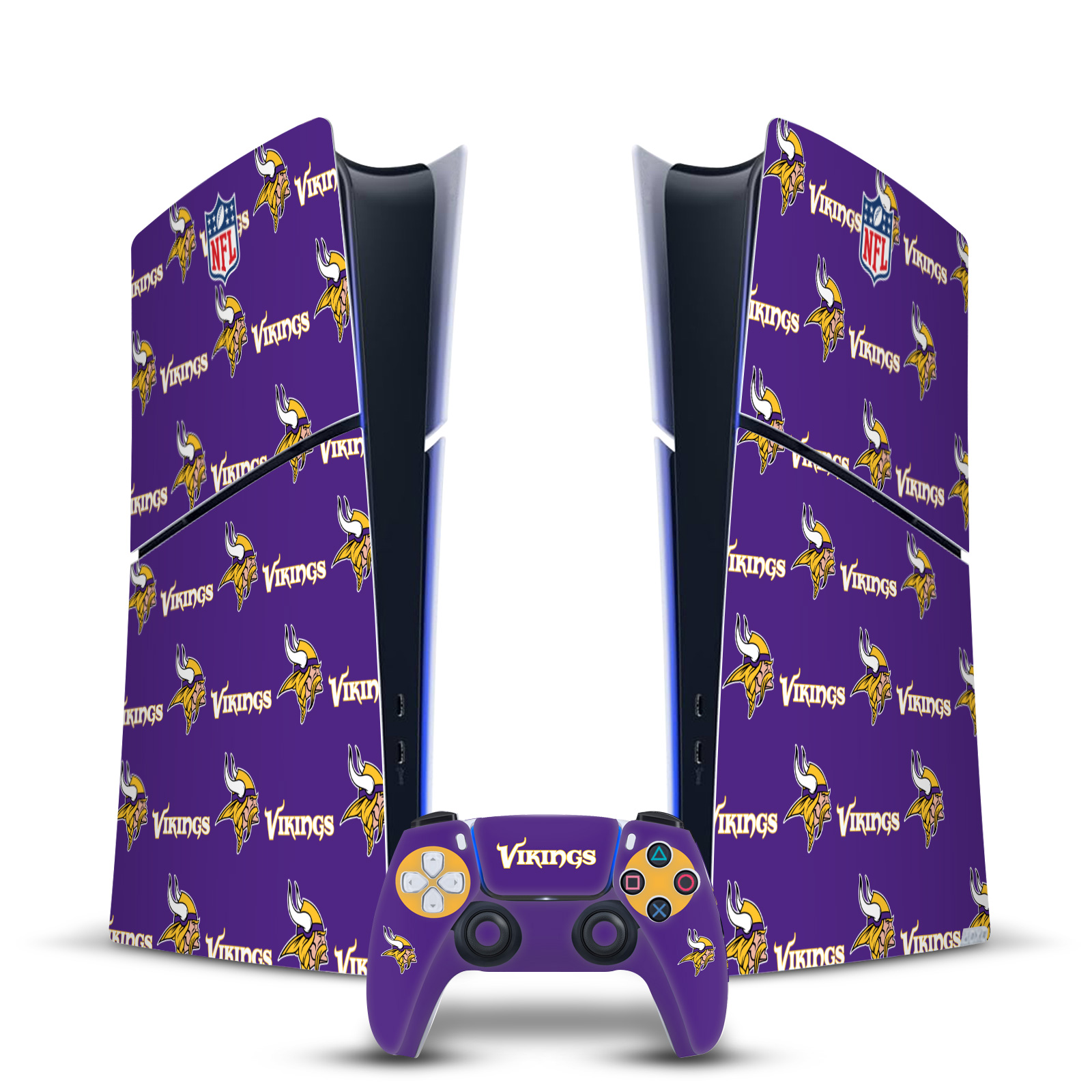 NFL MINNESOTA VIKINGS VINYL SKIN DECAL FOR PS5 SLIM DIGITAL CONSOLE & CONTROLLER