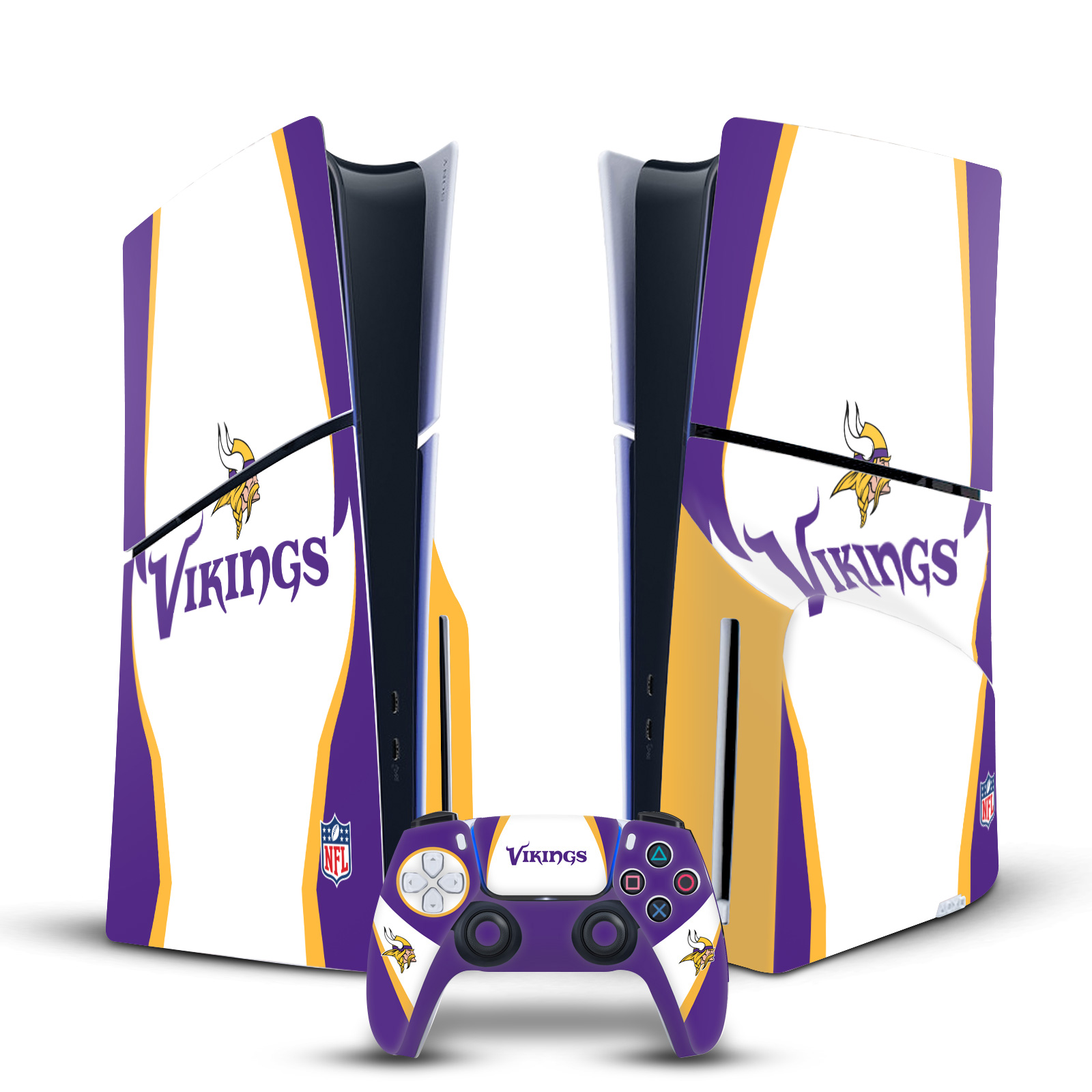 NFL MINNESOTA VIKINGS VINYL SKIN FOR SONY PS5 SLIM DISC CONSOLE & CONTROLLER