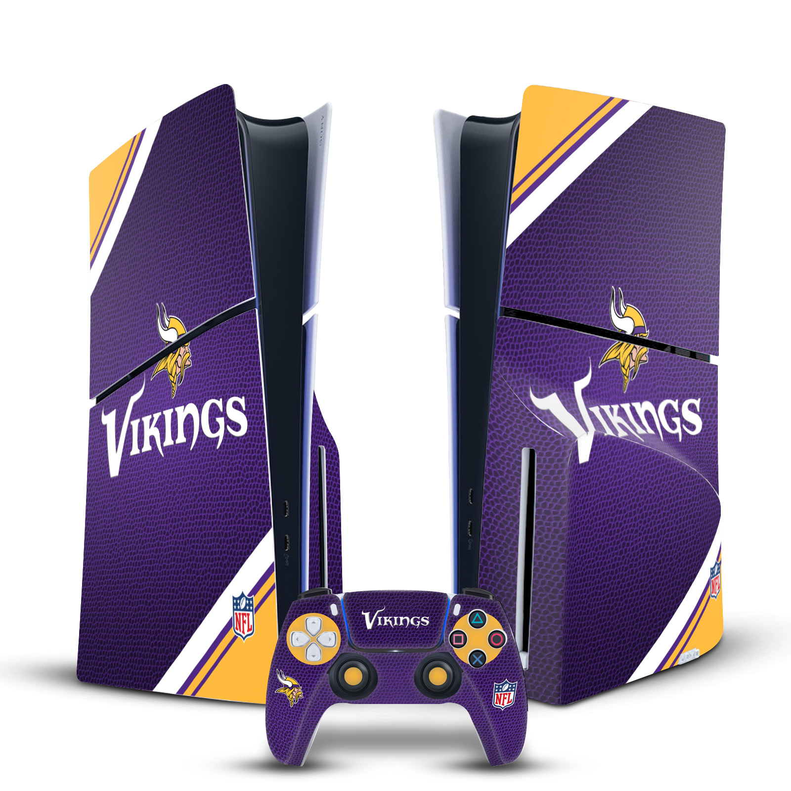 NFL MINNESOTA VIKINGS VINYL SKIN FOR SONY PS5 SLIM DISC CONSOLE & CONTROLLER