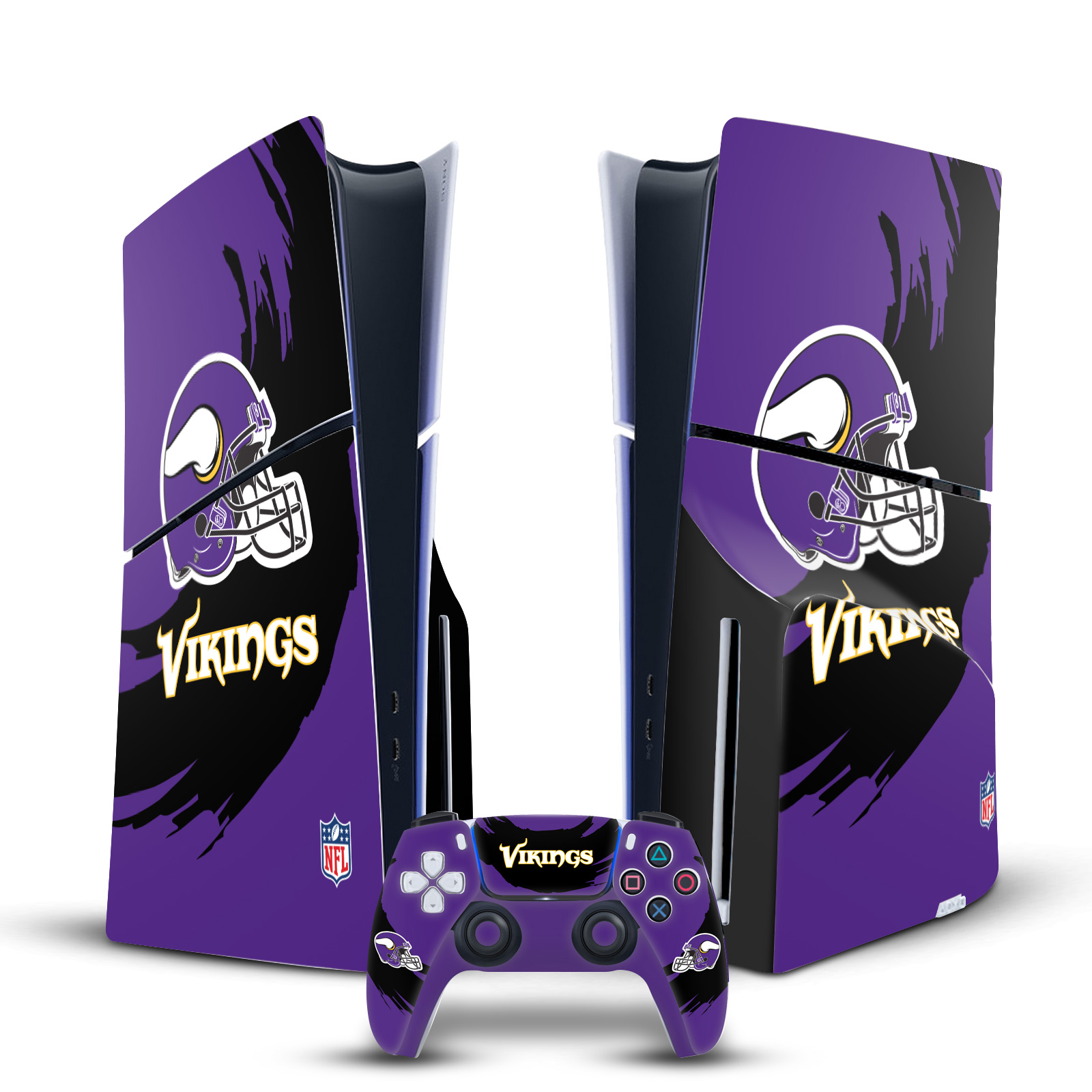 NFL MINNESOTA VIKINGS VINYL SKIN FOR SONY PS5 SLIM DISC CONSOLE & CONTROLLER