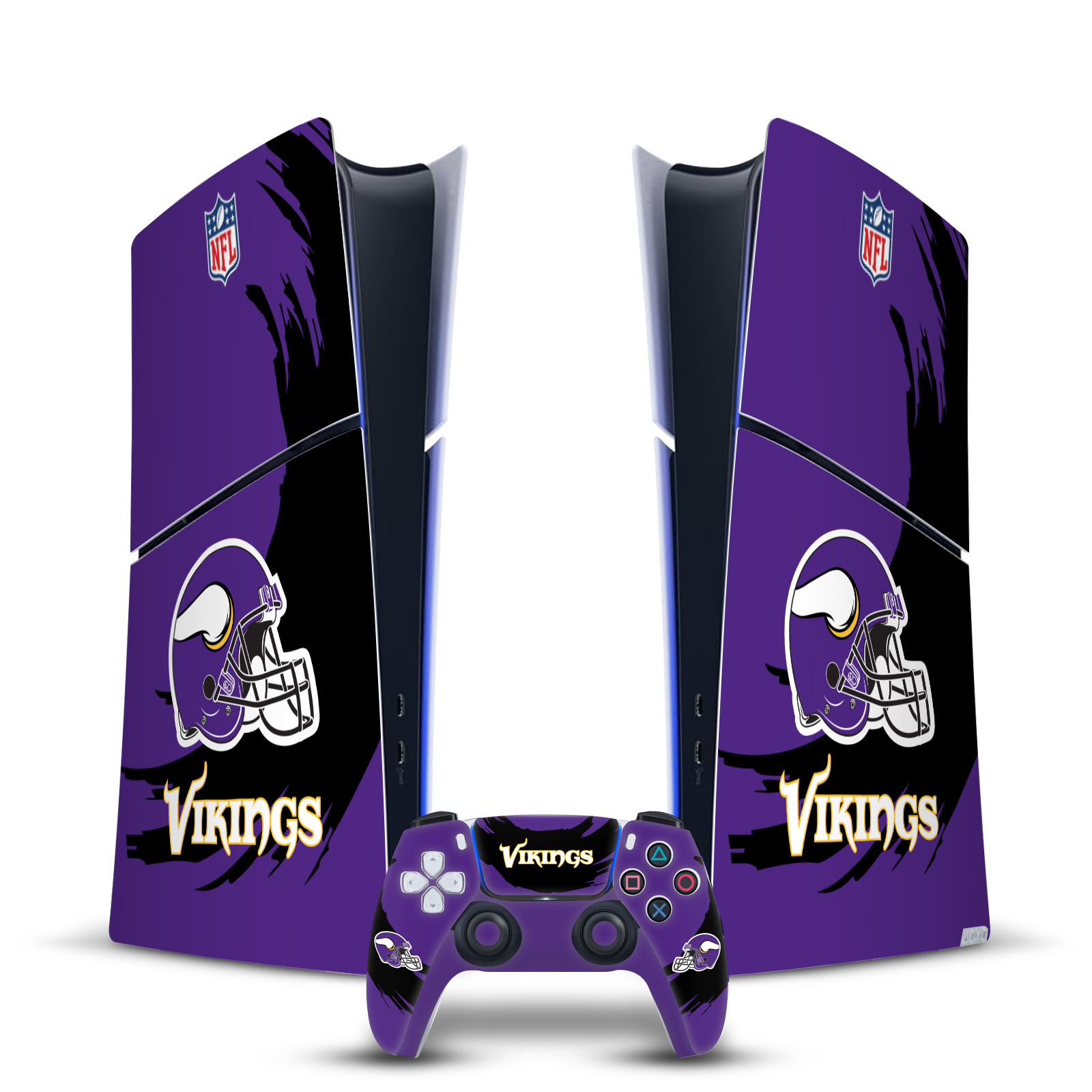 NFL MINNESOTA VIKINGS VINYL SKIN DECAL FOR PS5 SLIM DIGITAL CONSOLE & CONTROLLER