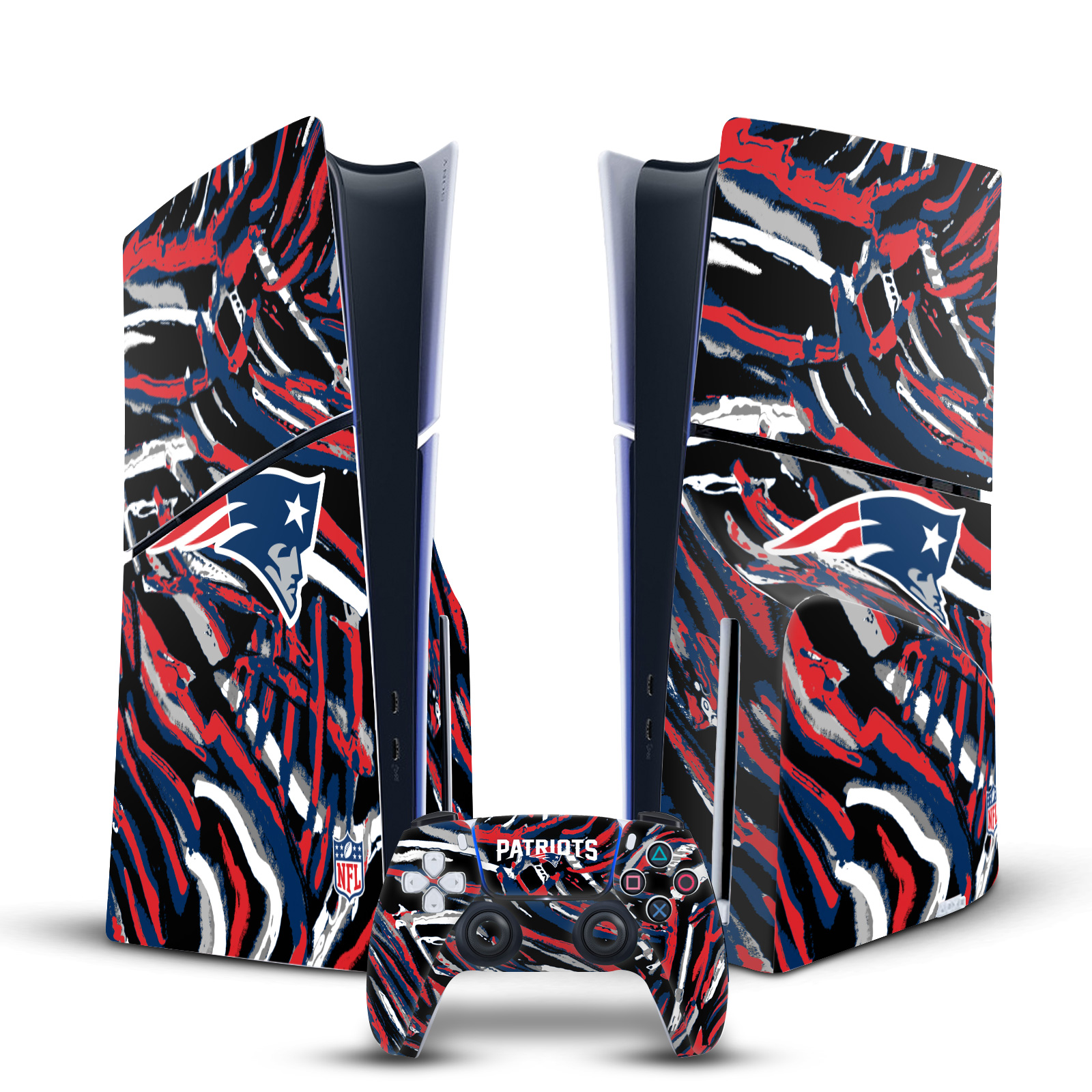 NFL NEW ENGLAND PATRIOTS VINYL SKIN FOR SONY PS5 SLIM DISC CONSOLE & CONTROLLER