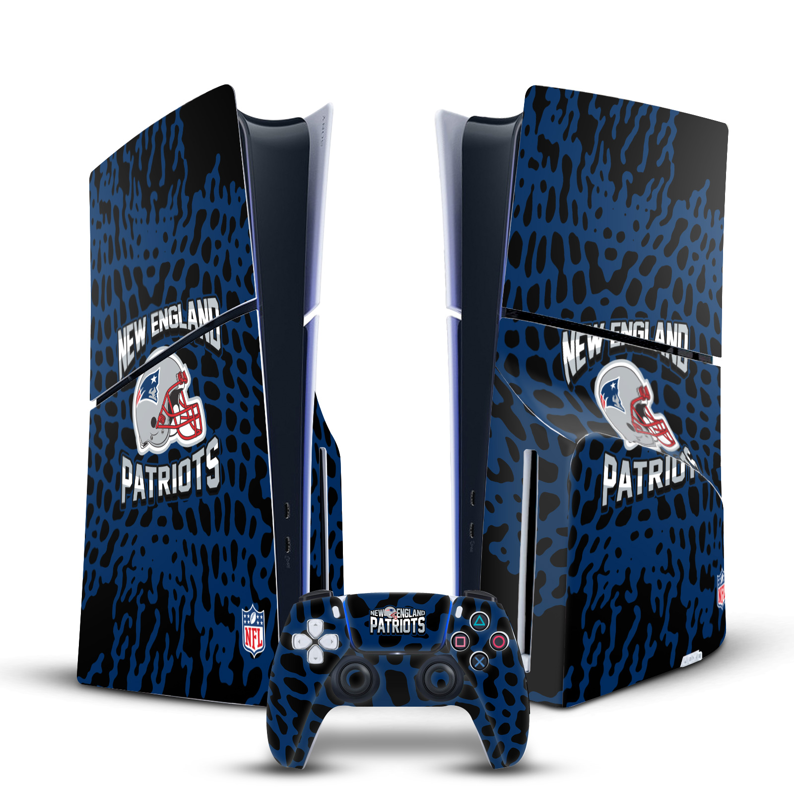 NFL NEW ENGLAND PATRIOTS VINYL SKIN FOR SONY PS5 SLIM DISC CONSOLE & CONTROLLER