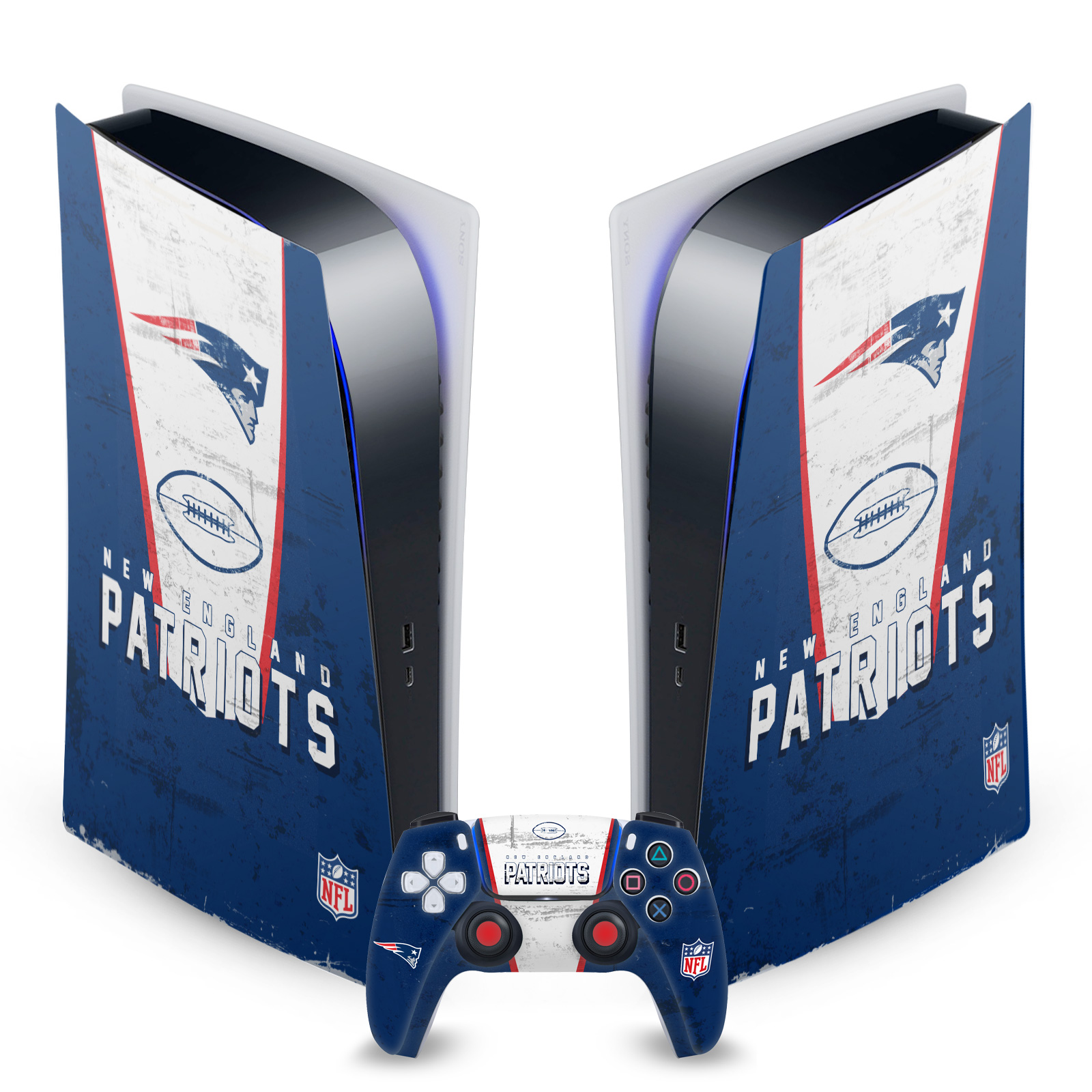 OFFICIAL NFL NEW ENGLAND PATRIOTS VINYL SKIN FOR SONY PS5 DIGITAL EDITION BUNDLE