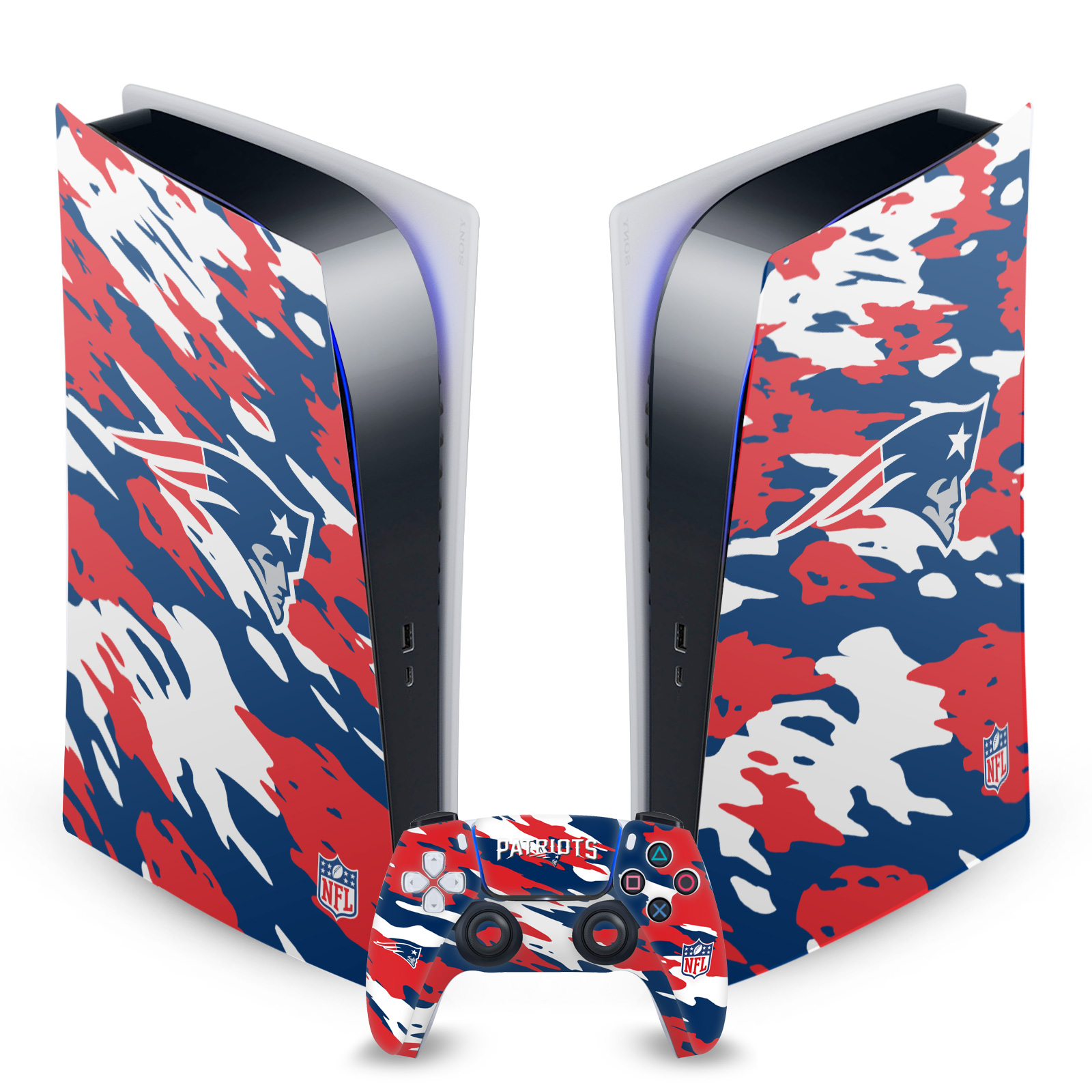 OFFICIAL NFL NEW ENGLAND PATRIOTS VINYL SKIN FOR SONY PS5 DIGITAL EDITION BUNDLE