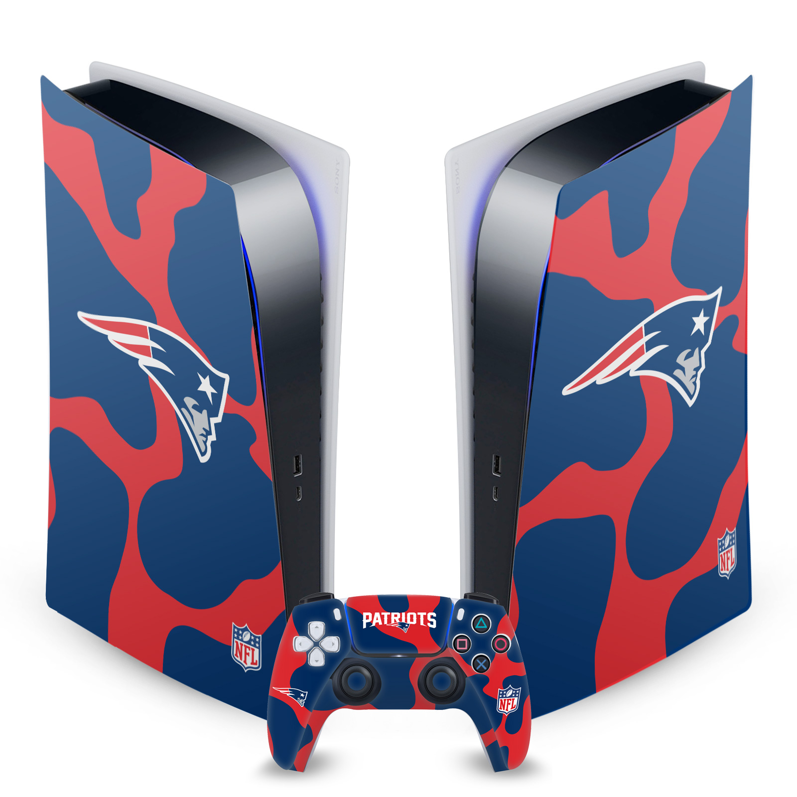 OFFICIAL NFL NEW ENGLAND PATRIOTS VINYL SKIN FOR SONY PS5 DIGITAL EDITION BUNDLE