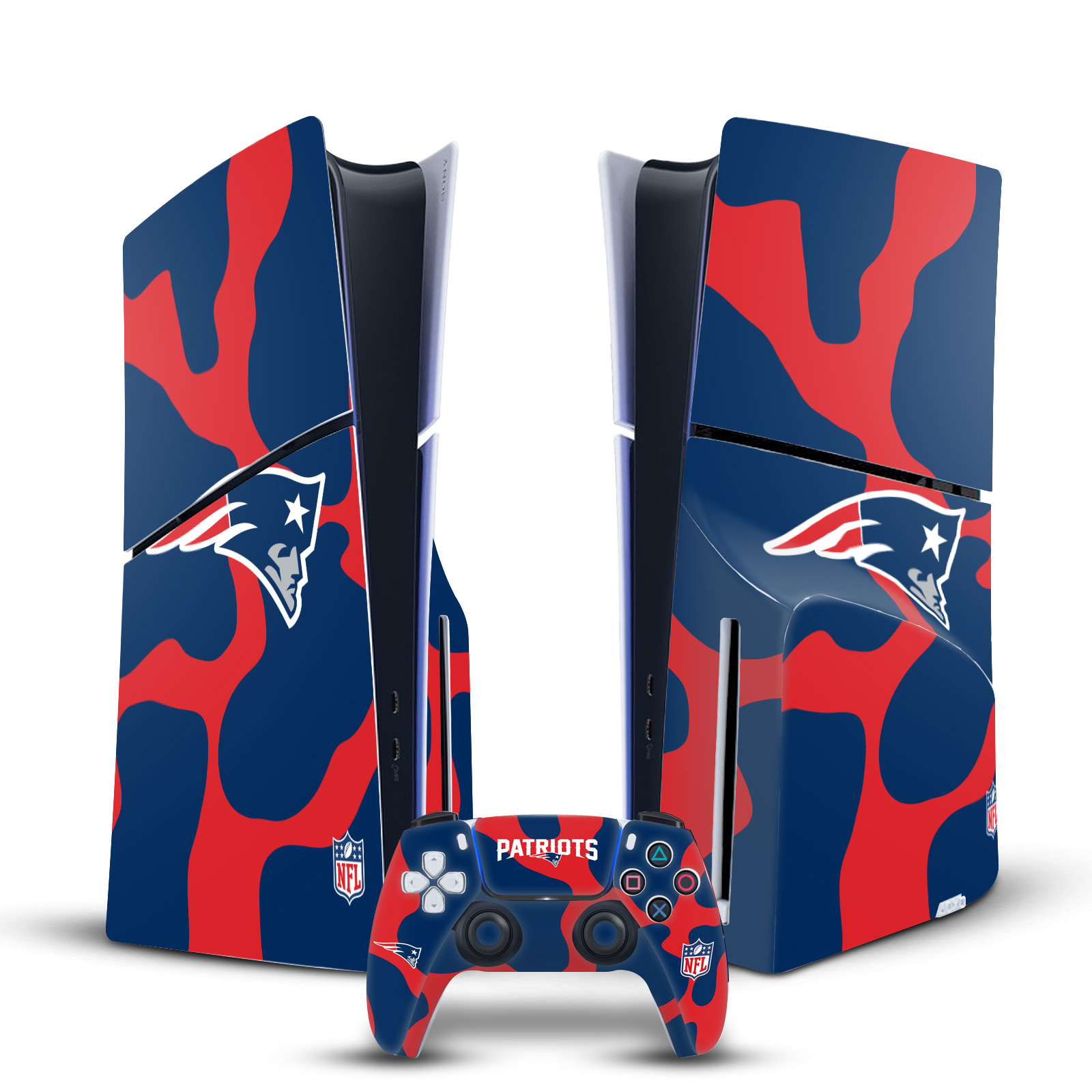 NFL NEW ENGLAND PATRIOTS VINYL SKIN FOR SONY PS5 SLIM DISC CONSOLE & CONTROLLER