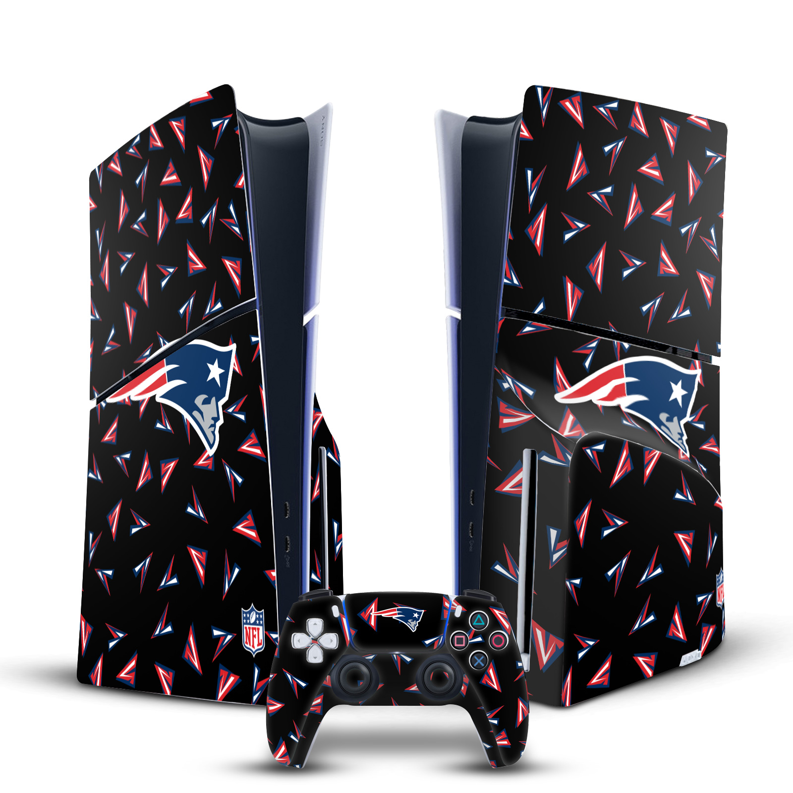 NFL NEW ENGLAND PATRIOTS VINYL SKIN FOR SONY PS5 SLIM DISC CONSOLE & CONTROLLER