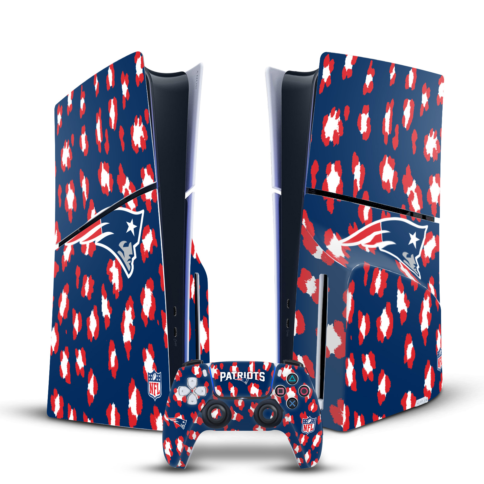 NFL NEW ENGLAND PATRIOTS VINYL SKIN FOR SONY PS5 SLIM DISC CONSOLE & CONTROLLER