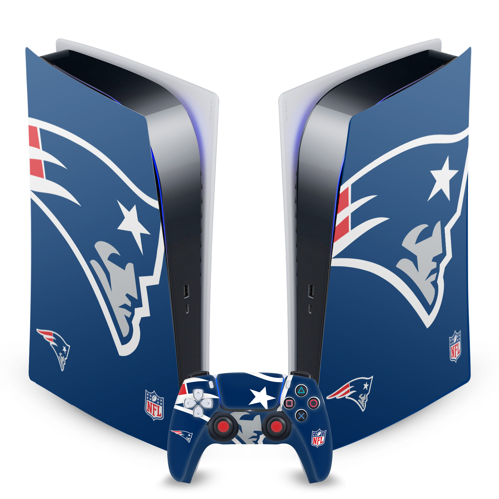 OFFICIAL NFL NEW ENGLAND PATRIOTS VINYL SKIN FOR SONY PS5 DIGITAL EDITION BUNDLE