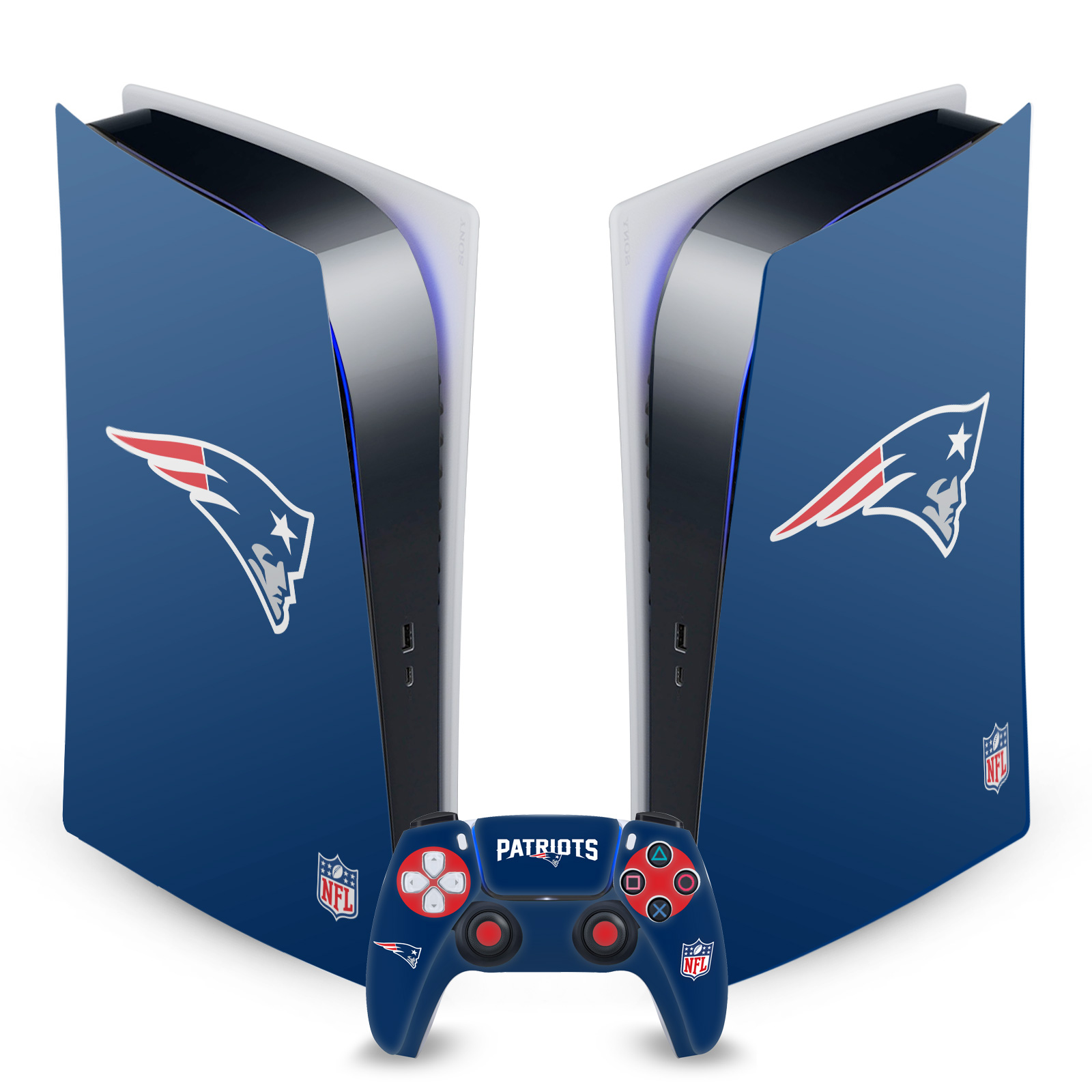 OFFICIAL NFL NEW ENGLAND PATRIOTS VINYL SKIN FOR SONY PS5 DIGITAL EDITION BUNDLE