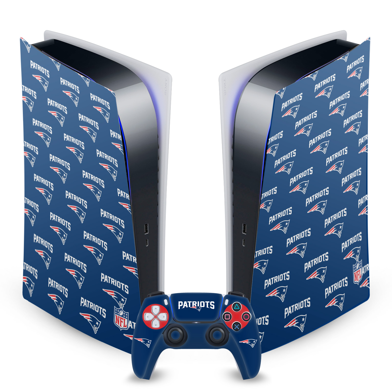 OFFICIAL NFL NEW ENGLAND PATRIOTS VINYL SKIN FOR SONY PS5 DIGITAL EDITION BUNDLE