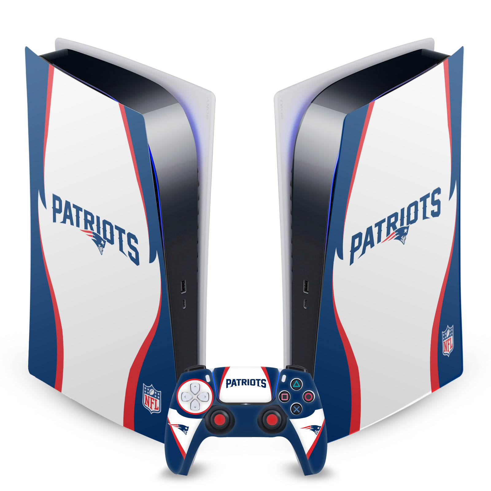 OFFICIAL NFL NEW ENGLAND PATRIOTS VINYL SKIN FOR SONY PS5 DIGITAL EDITION BUNDLE