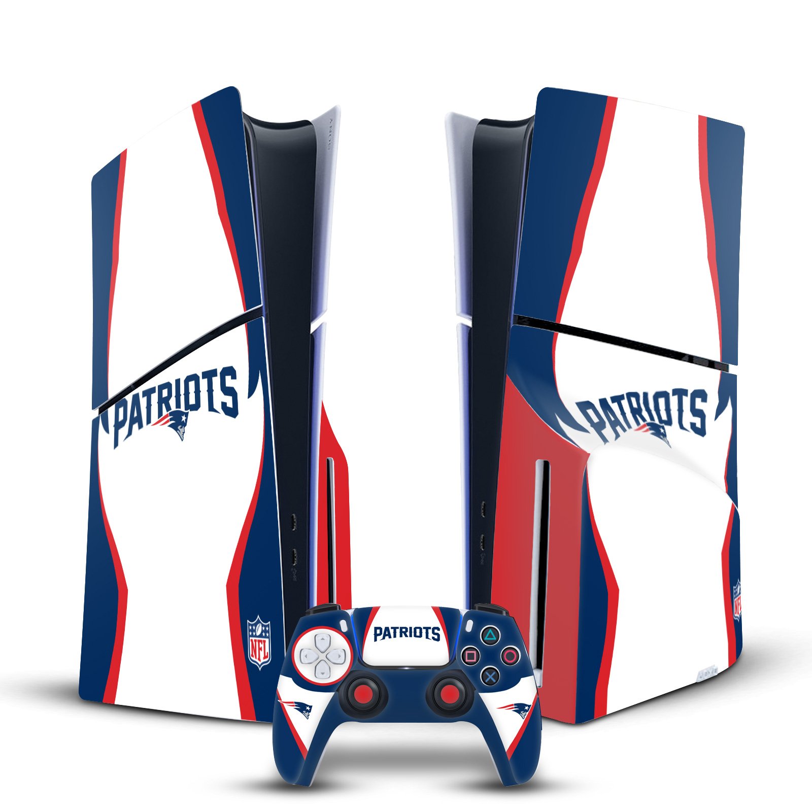 NFL NEW ENGLAND PATRIOTS VINYL SKIN FOR SONY PS5 SLIM DISC CONSOLE & CONTROLLER