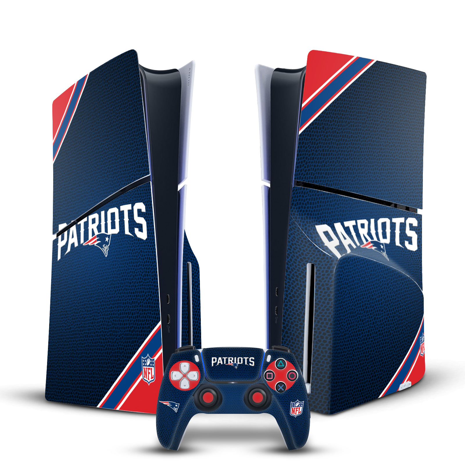 NFL NEW ENGLAND PATRIOTS VINYL SKIN FOR SONY PS5 SLIM DISC CONSOLE & CONTROLLER