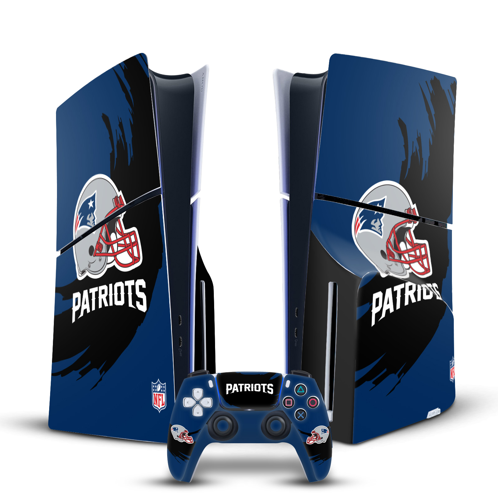 NFL NEW ENGLAND PATRIOTS VINYL SKIN FOR SONY PS5 SLIM DISC CONSOLE & CONTROLLER