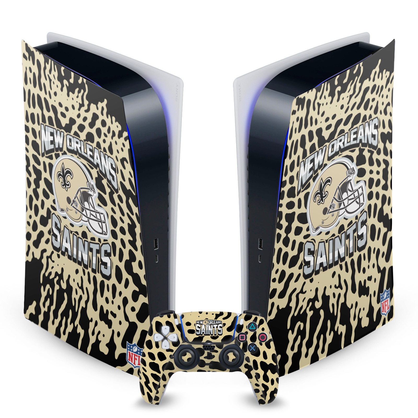 OFFICIAL NFL NEW ORLEANS SAINTS VINYL SKIN FOR SONY PS5 DIGITAL EDITION BUNDLE